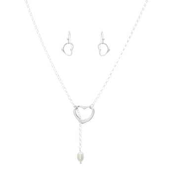 Heart Earrings and Necklace Set