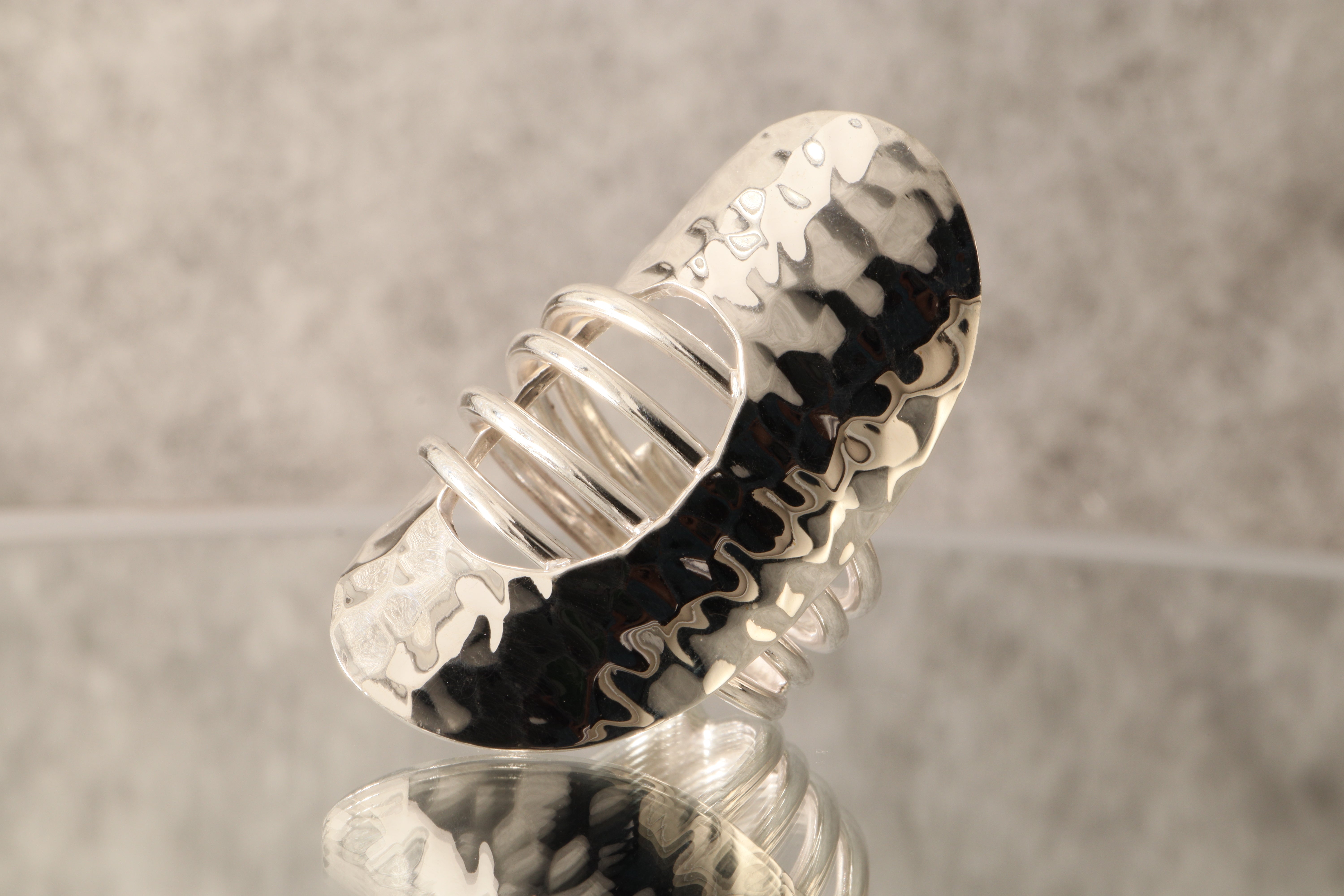 Eternal Flow - Hammered Statement Ring 14 grams of 925 Sterling Silver