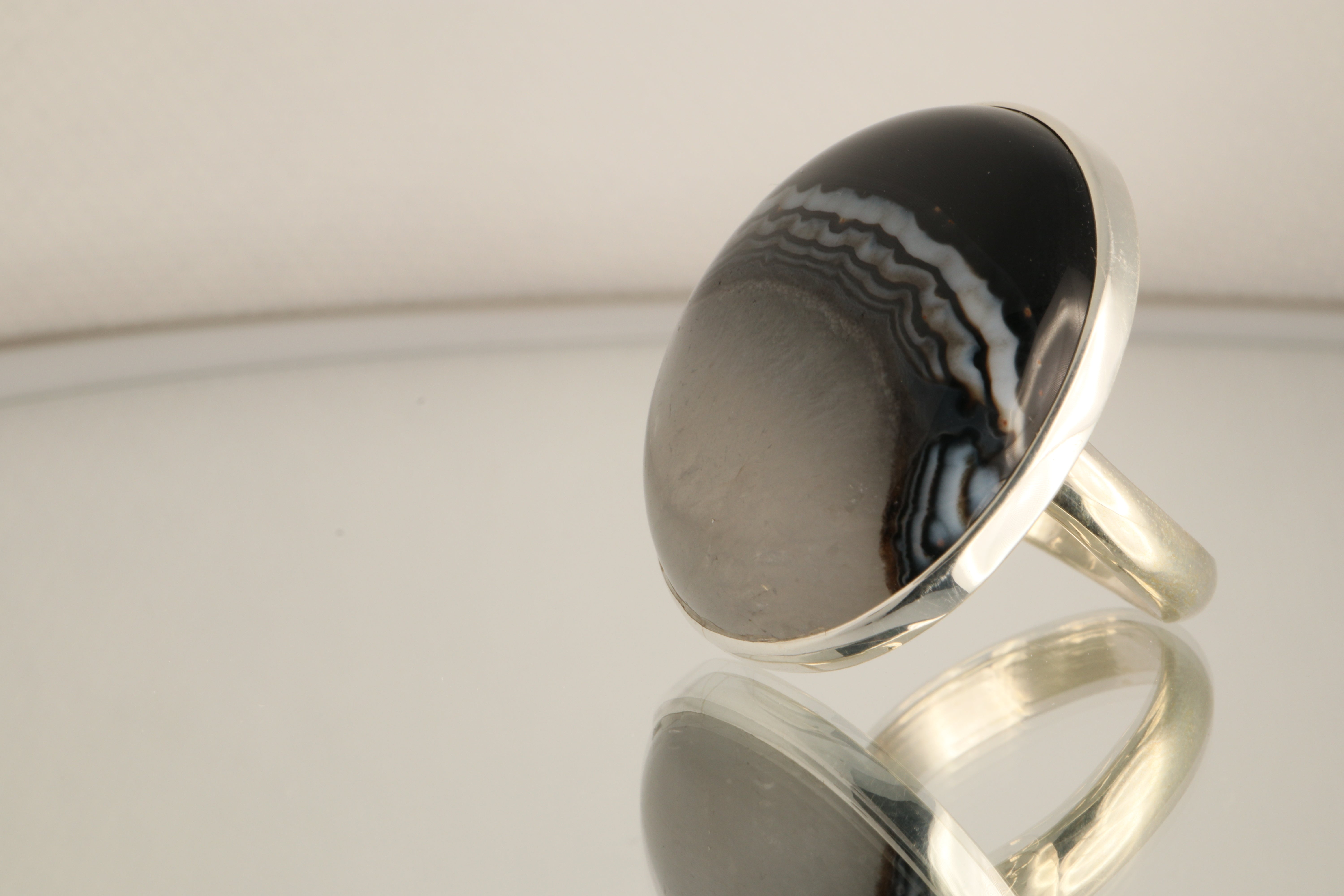 Espejo Del Alma – Agate Druzy Adjustable 925 Silver Ring