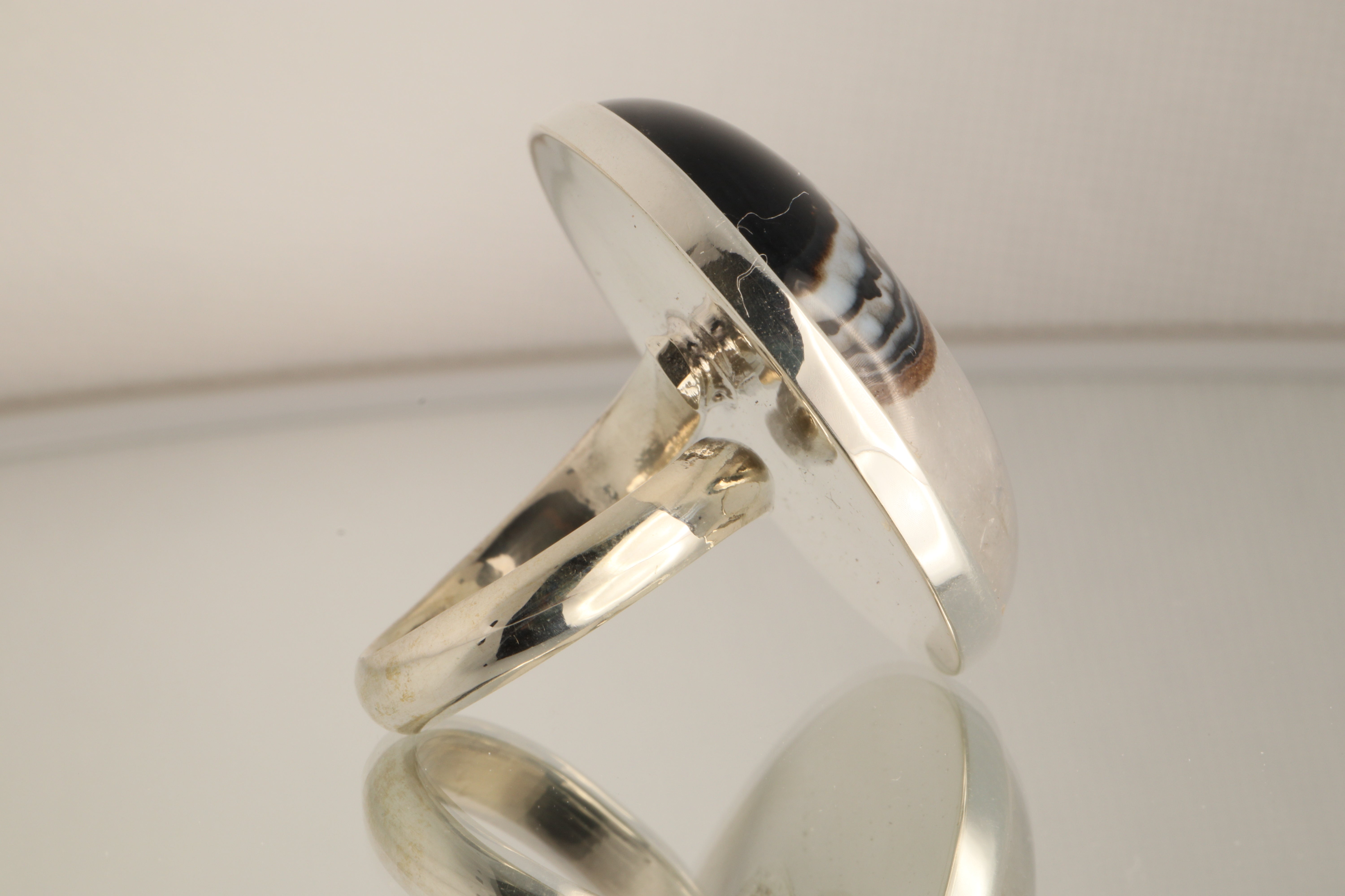 Espejo Del Alma – Agate Druzy Adjustable 925 Silver Ring