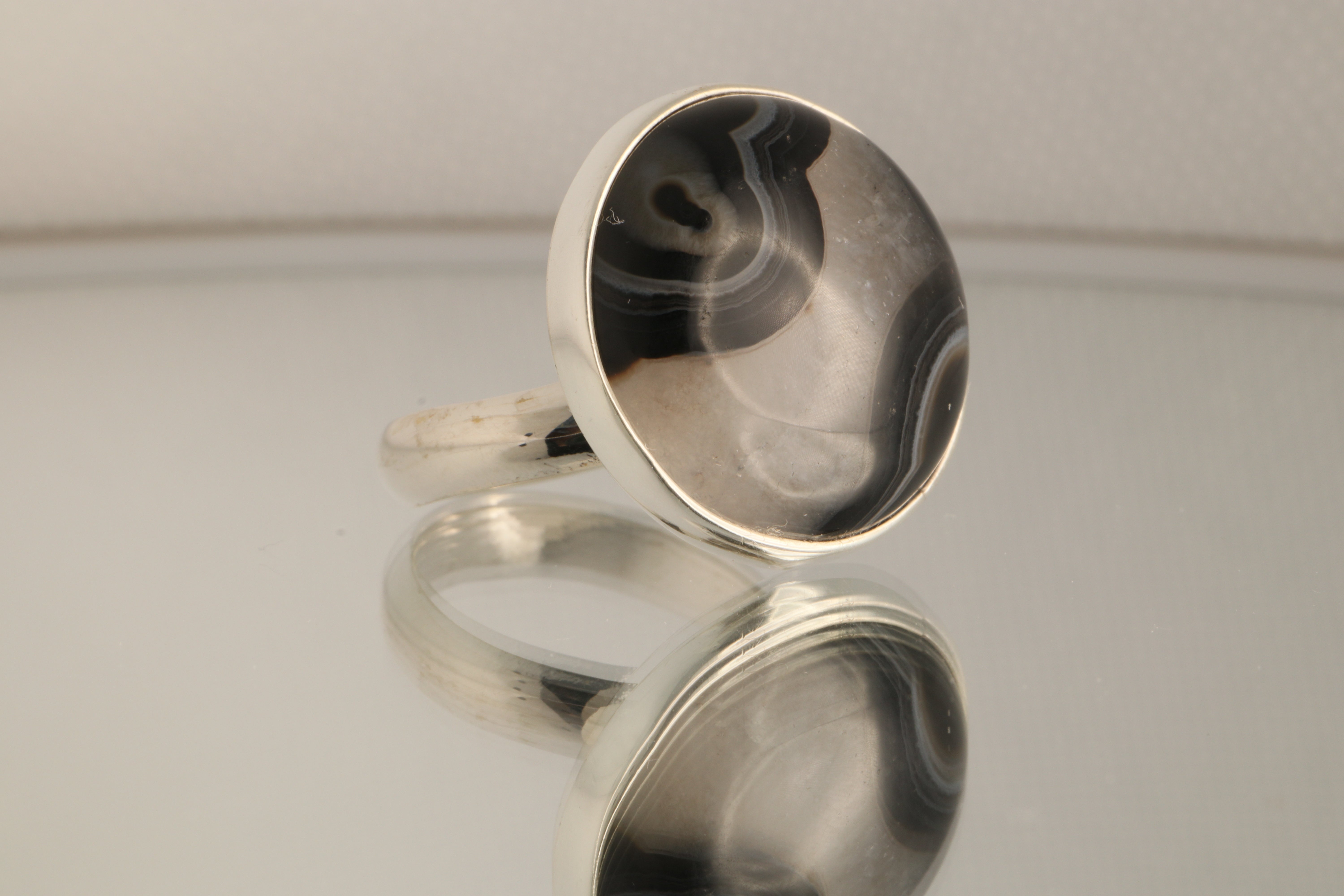 Espejo Del Alma – Agate Druzy Adjustable 925 Silver Ring