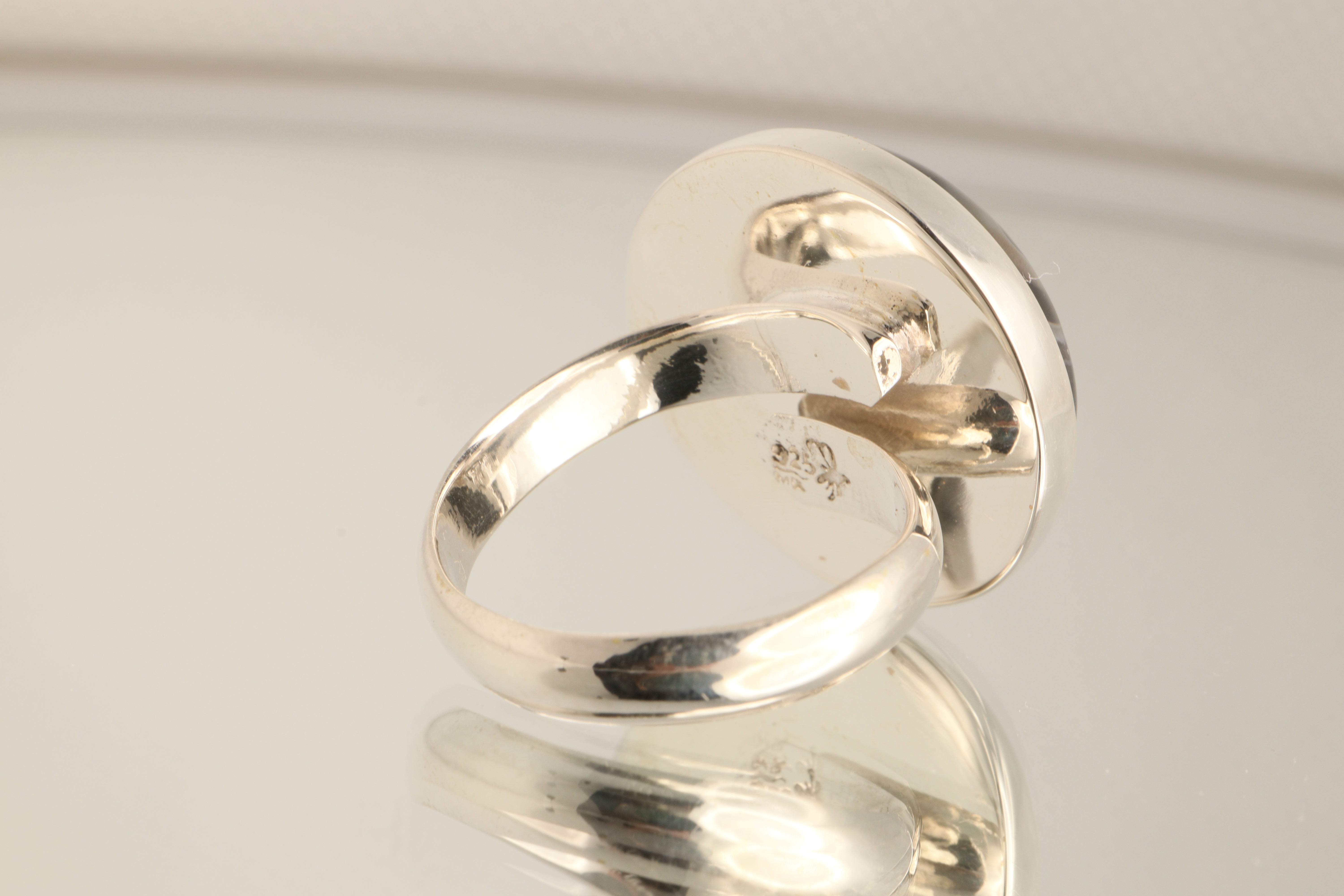 Espejo Del Alma – Agate Druzy Adjustable 925 Silver Ring