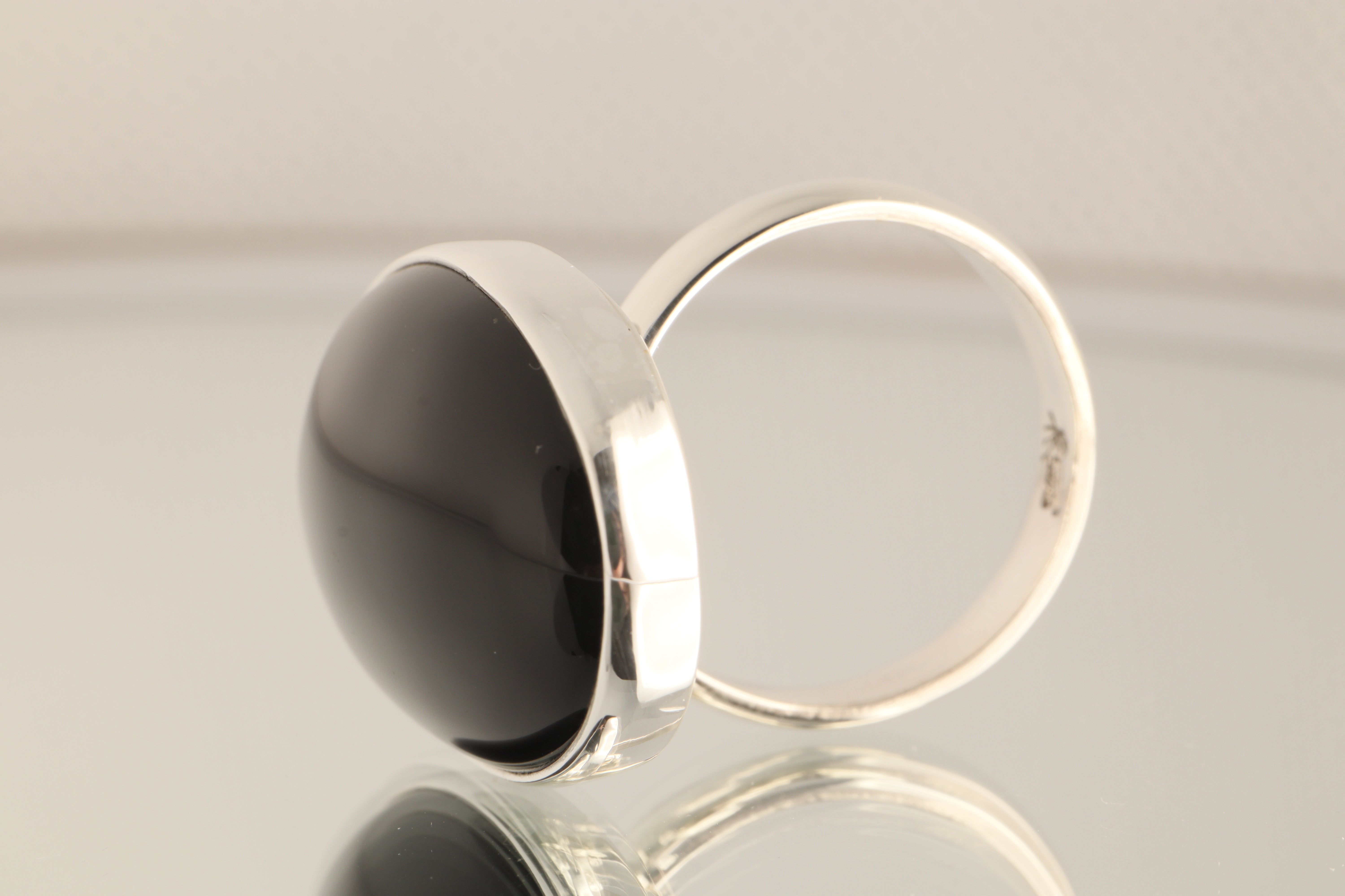 Shadow Stone - Onyx 925 Adjustable Silver Ring