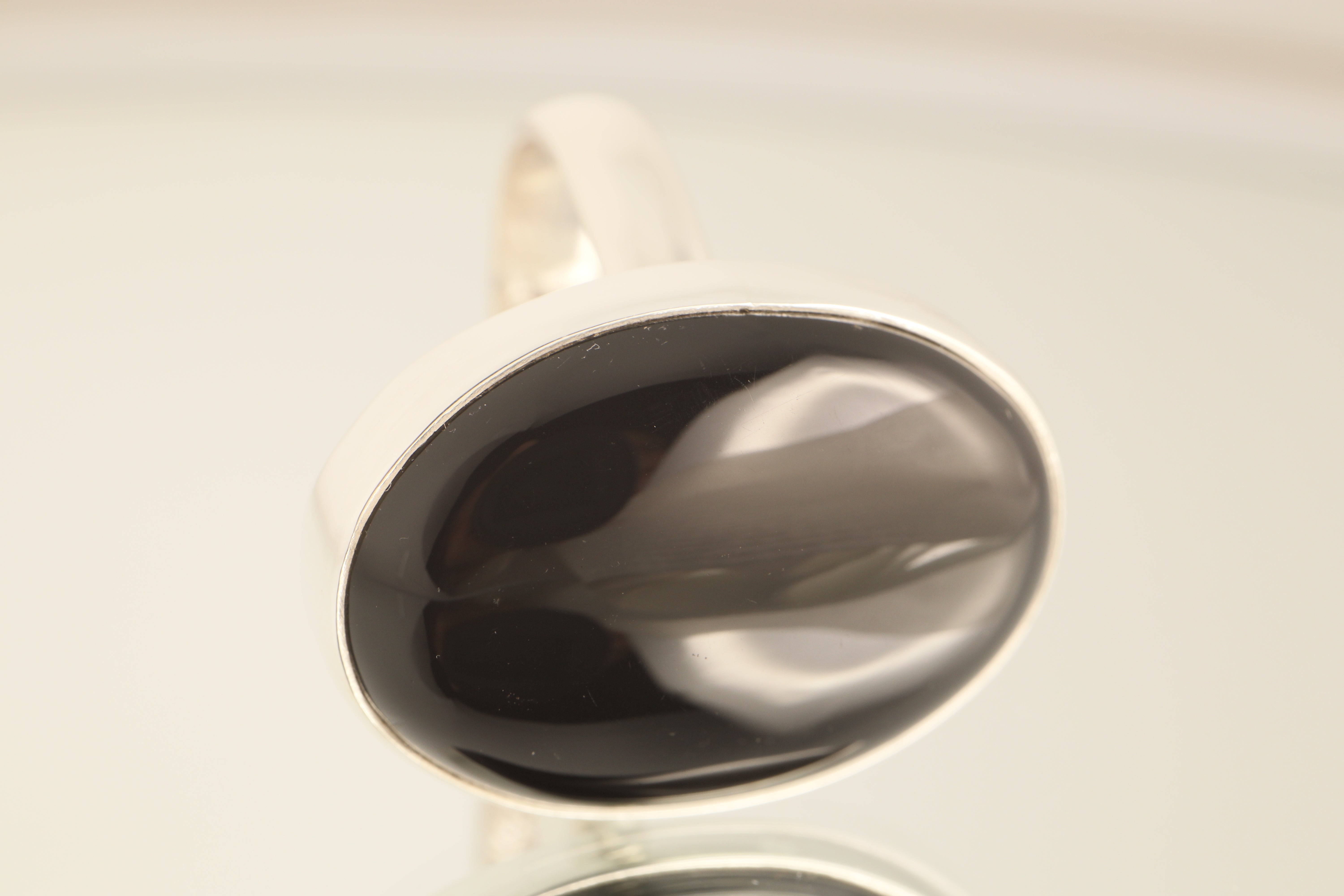 Shadow Stone - Onyx 925 Adjustable Silver Ring