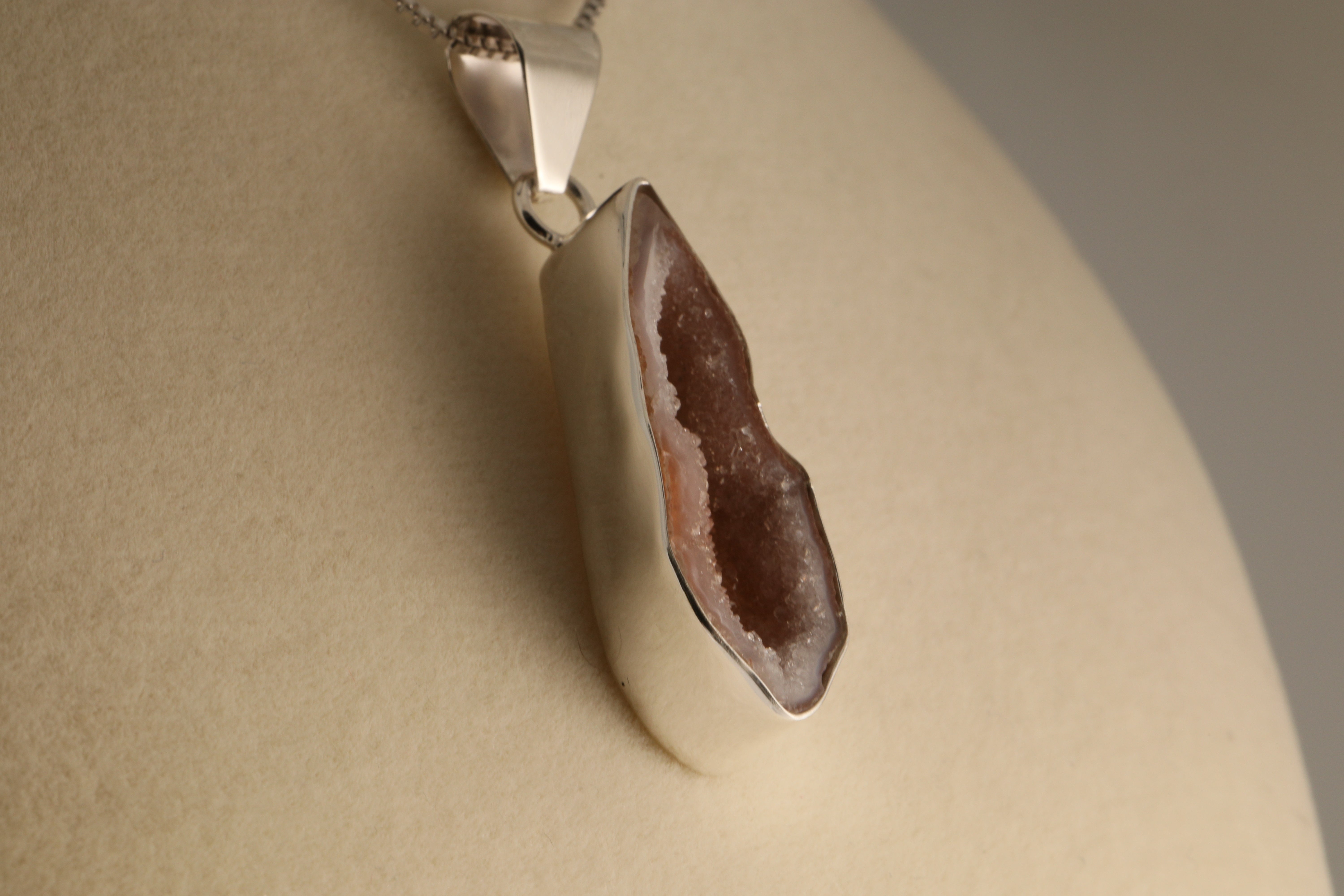 Veil of the Abyss – Geode Pendant in 925 Silver