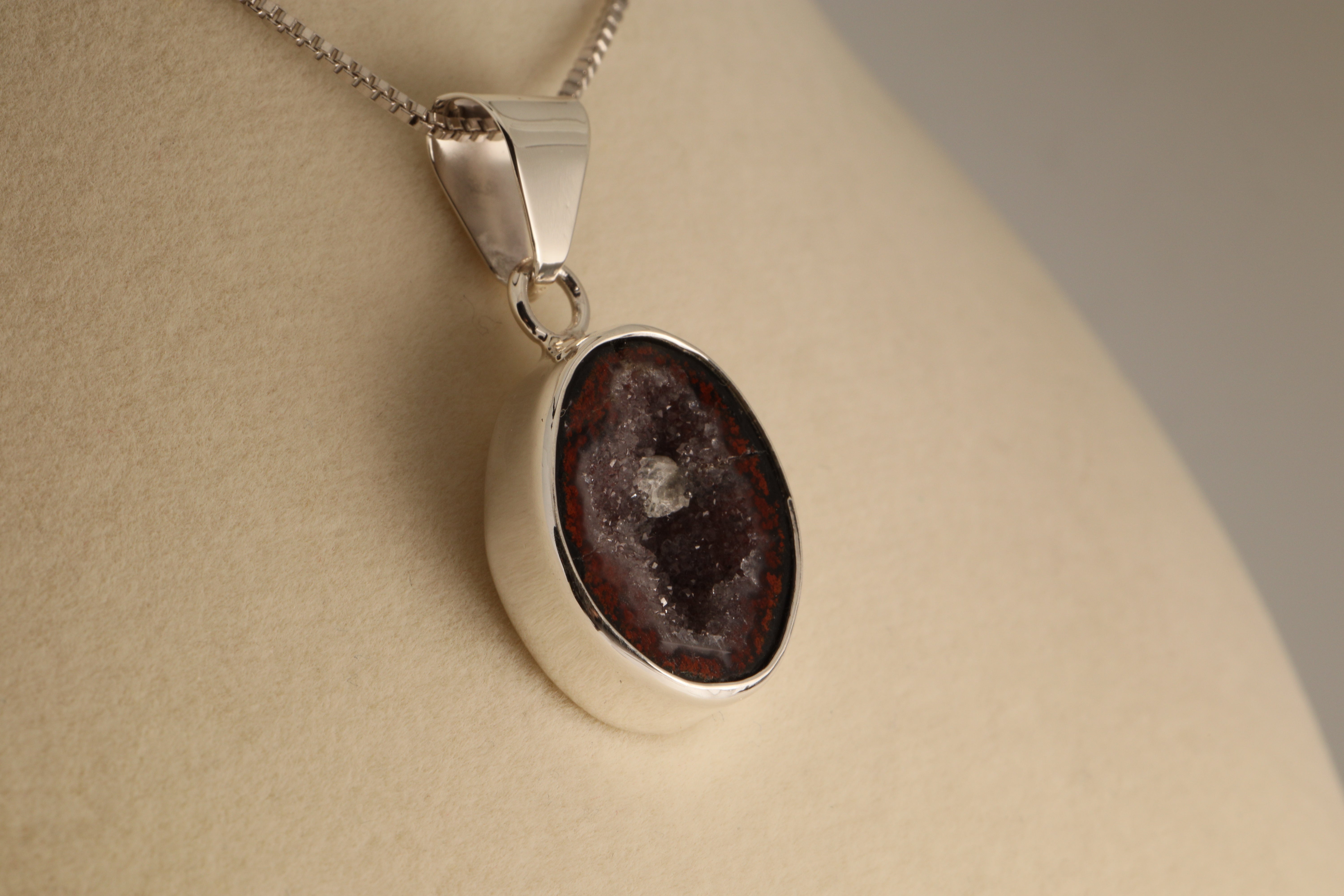 Veil of the Abyss – Geode Pendant in 925 Silver