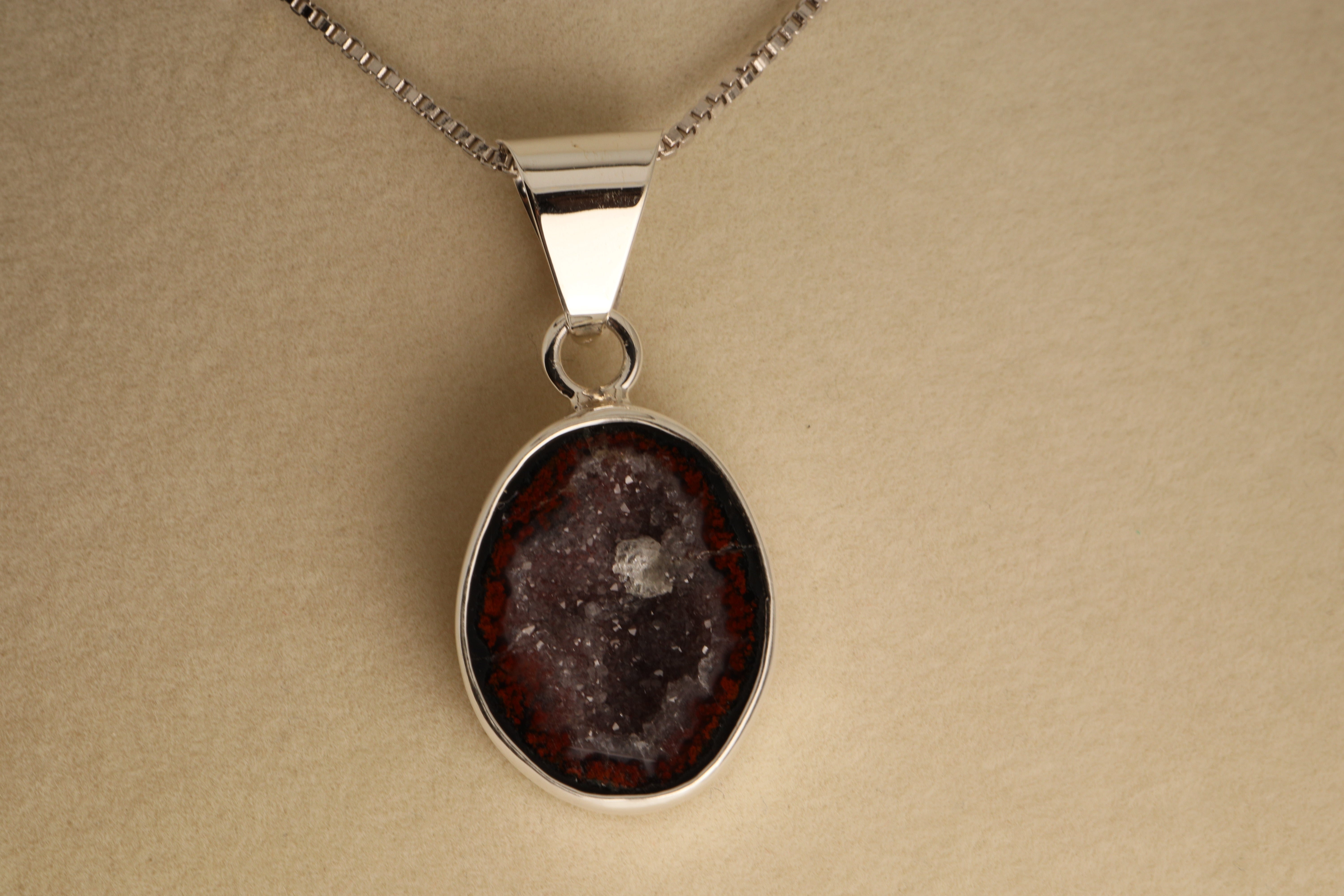 Veil of the Abyss – Geode Pendant in 925 Silver