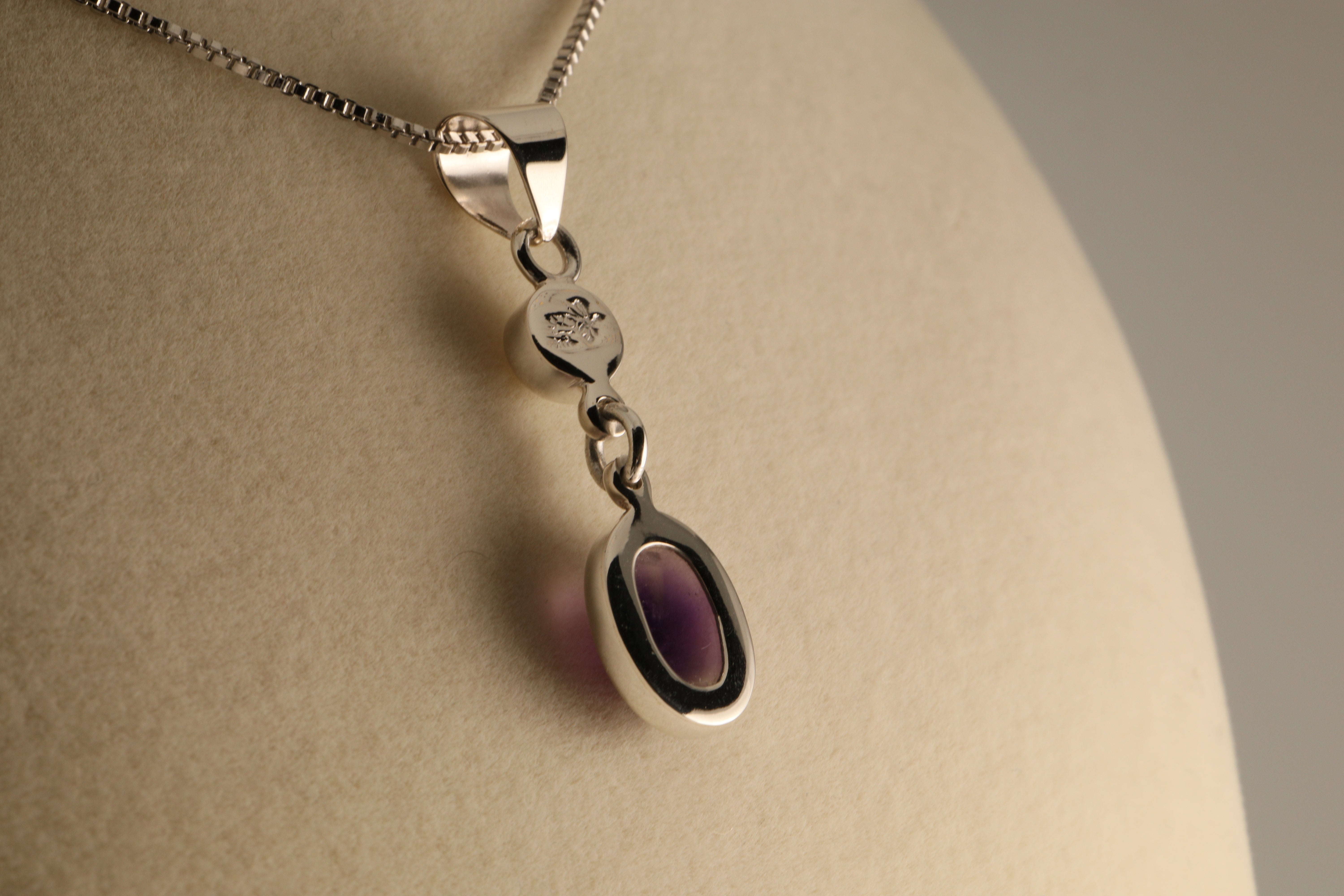 Regal Harmony – Amethyst & Cultured Pearl Pendant in 925 Sterling Silver