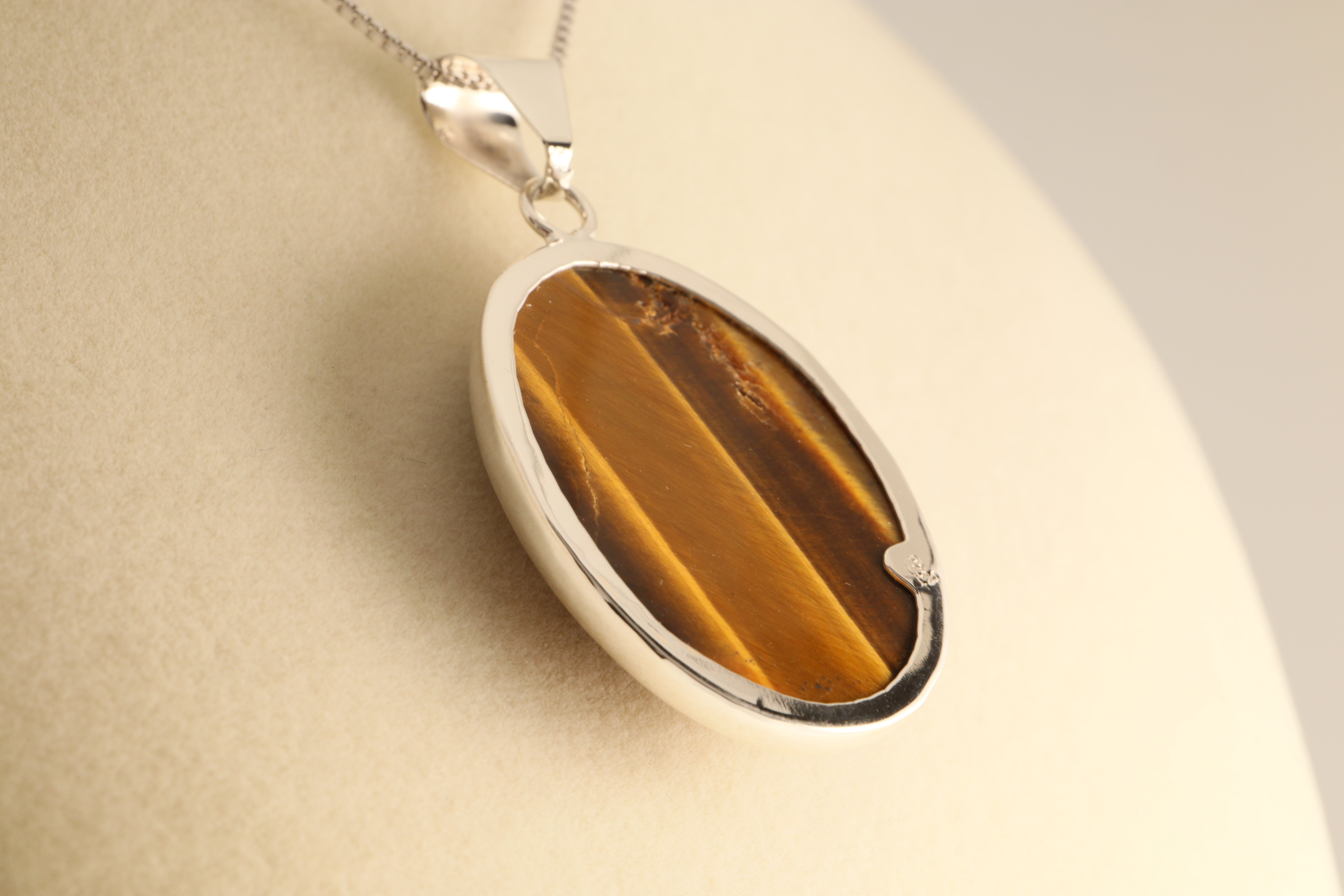 Guardian’s Gaze – Tiger’s Eye Pendant in 925 Sterling Silver