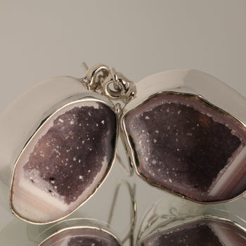 Earth’s Secret - Geode 925 Silver Dangle Earrings