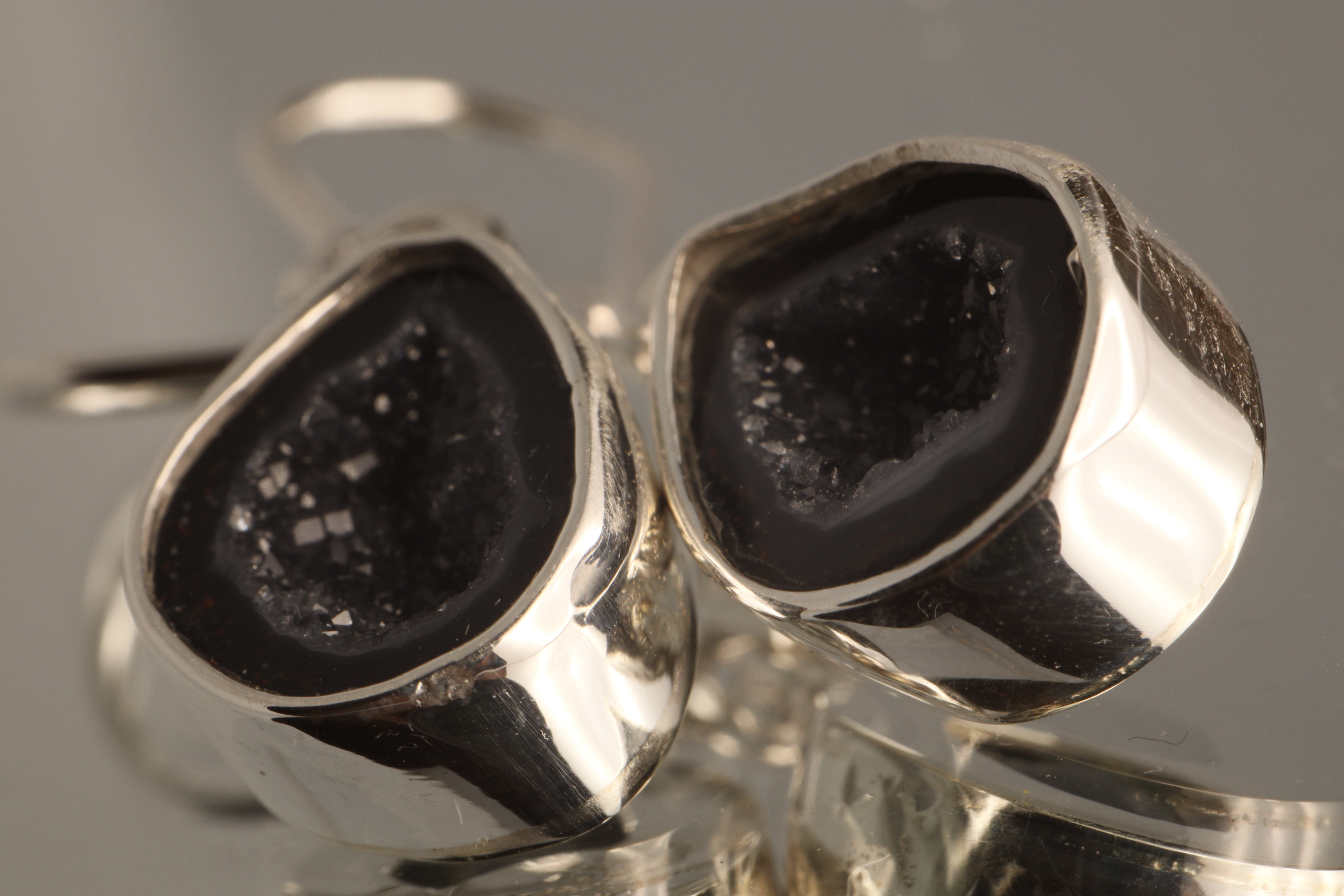 Earth’s Secret - Geode 925 Silver Dangle Earrings