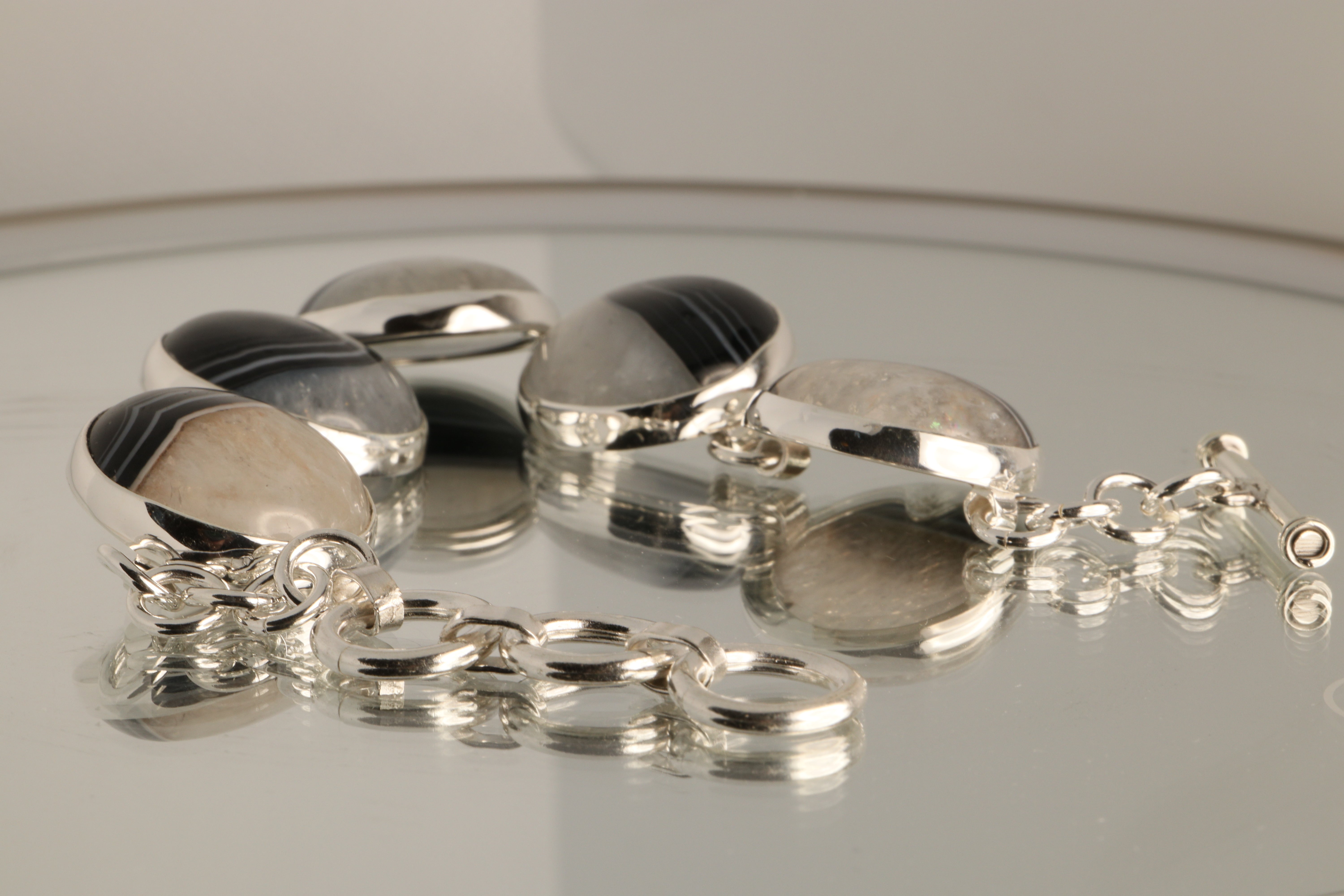 Stone of Balance - Druzy Agate 925 Sterling Silver Bracelet