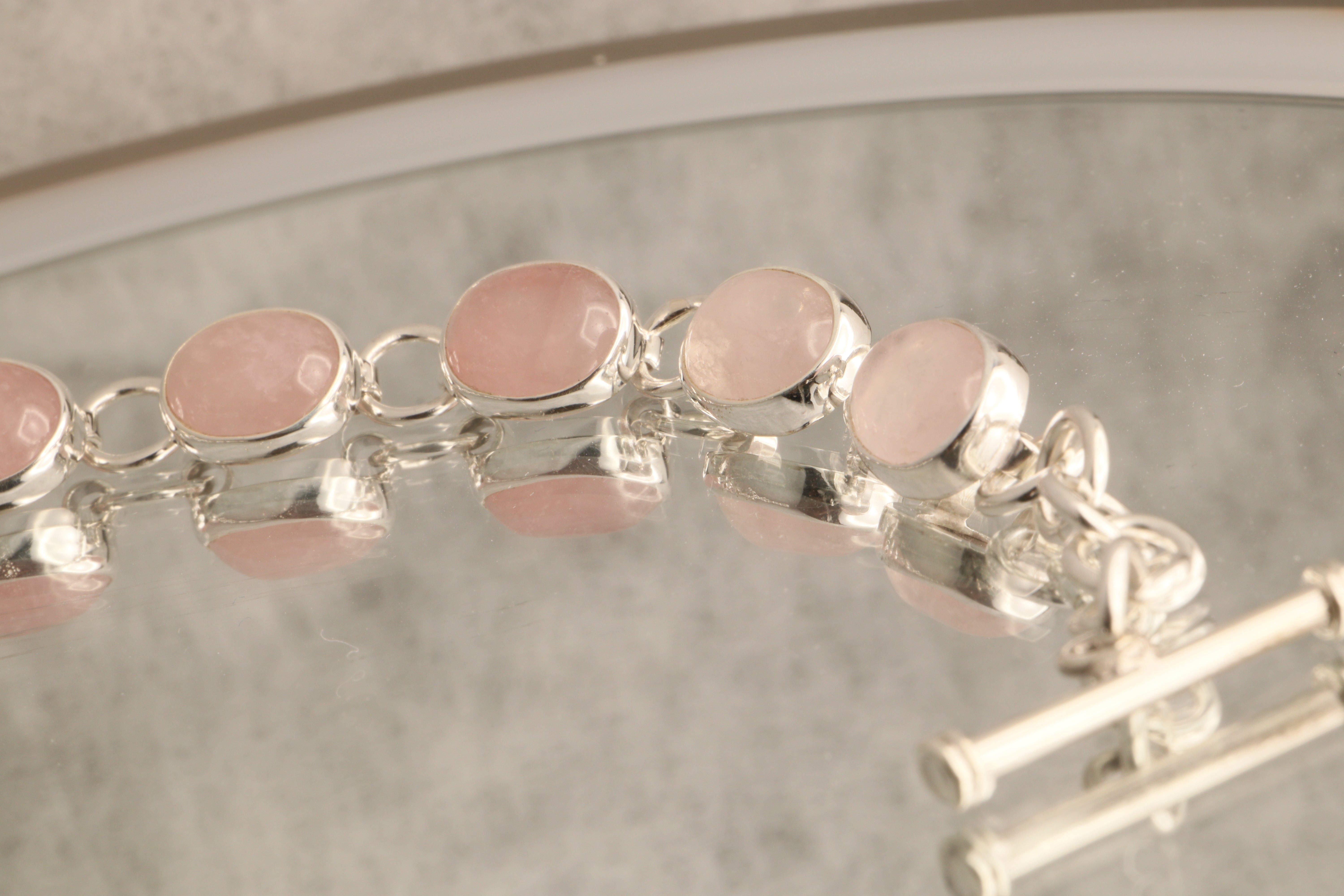 Heart’s Embrace - Rose Quartz 925 Silver Bracelet