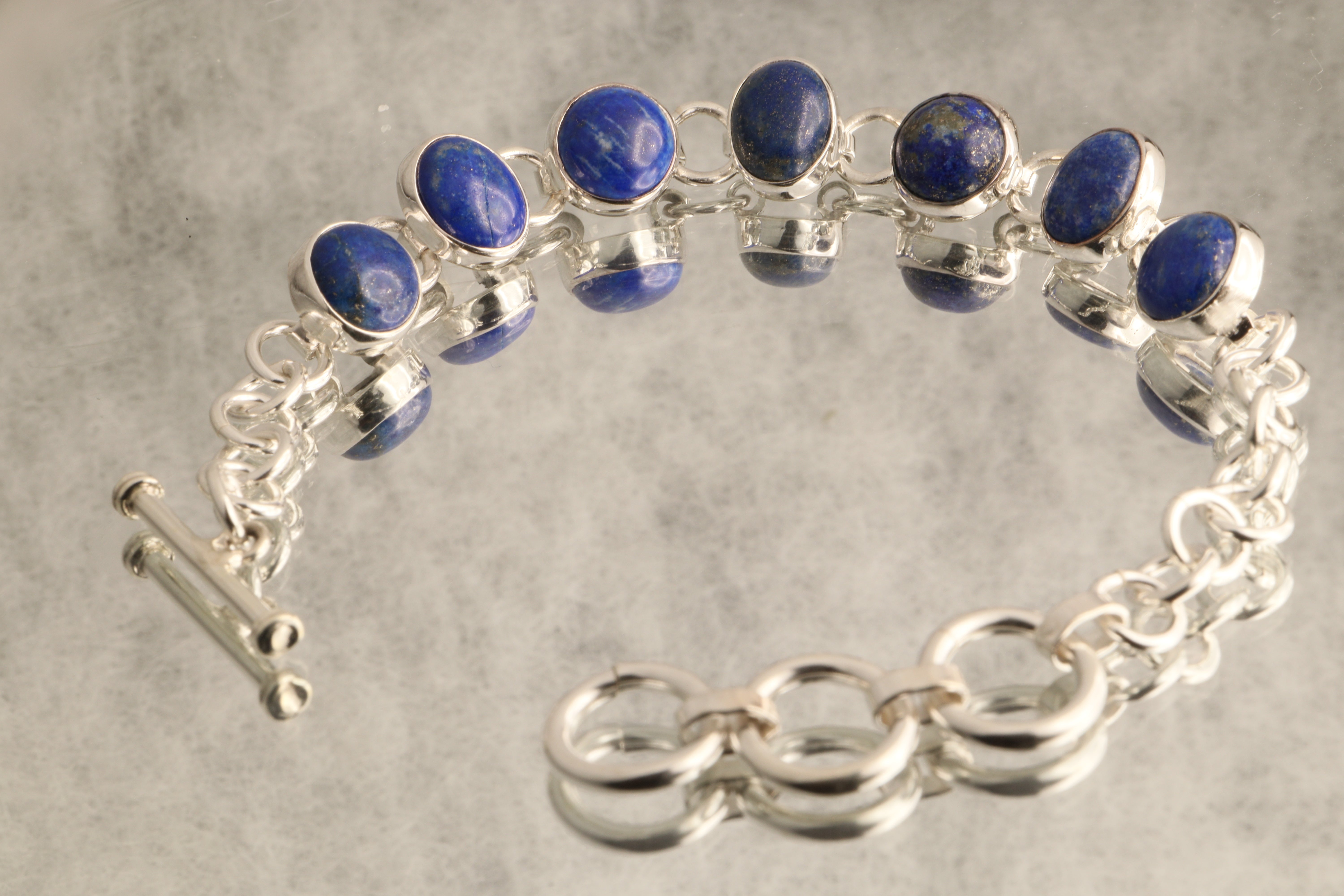 Celestial Mystique - Lapis Lazuli 925 Silver Bracelet