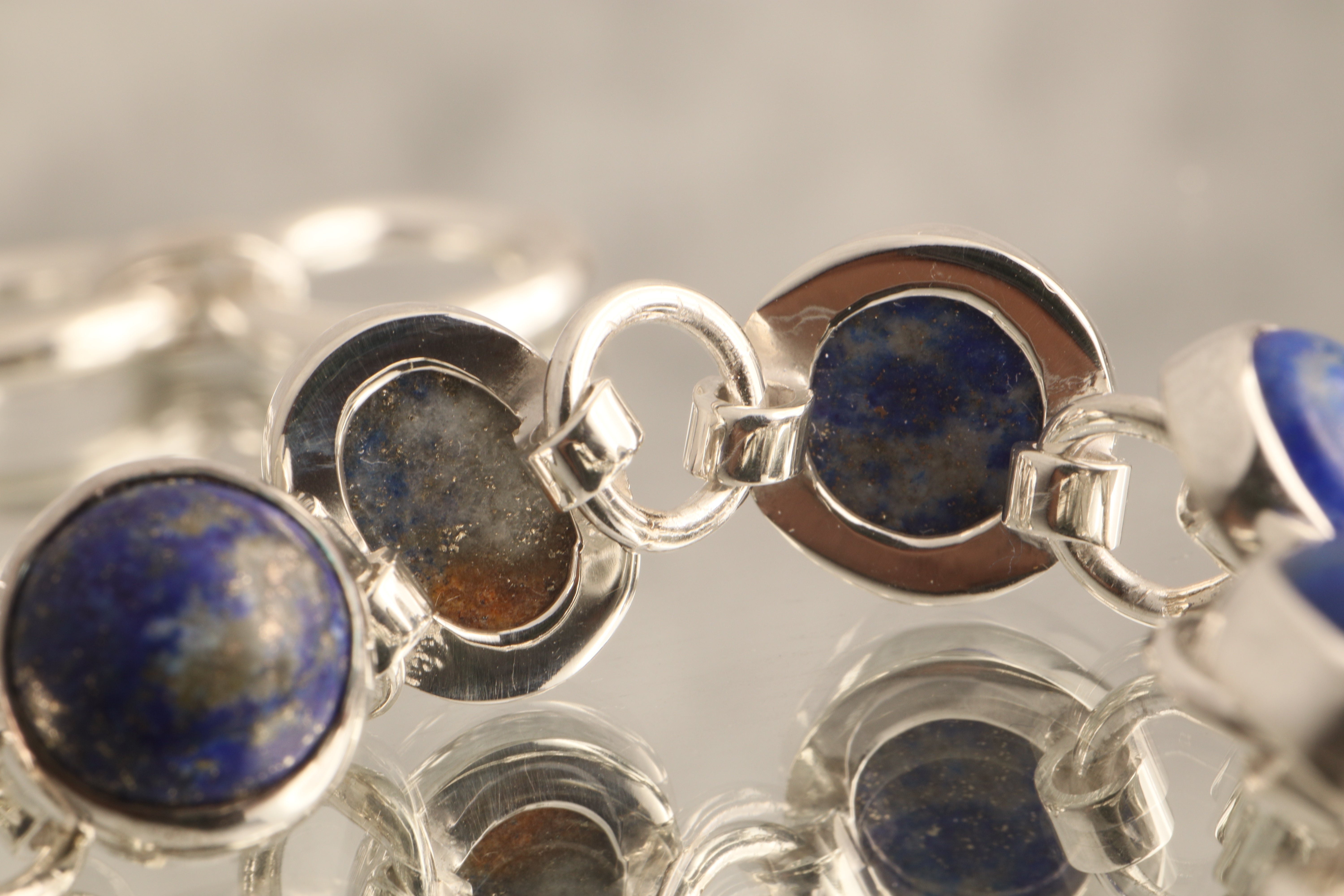 Celestial Mystique - Lapis Lazuli 925 Silver Bracelet
