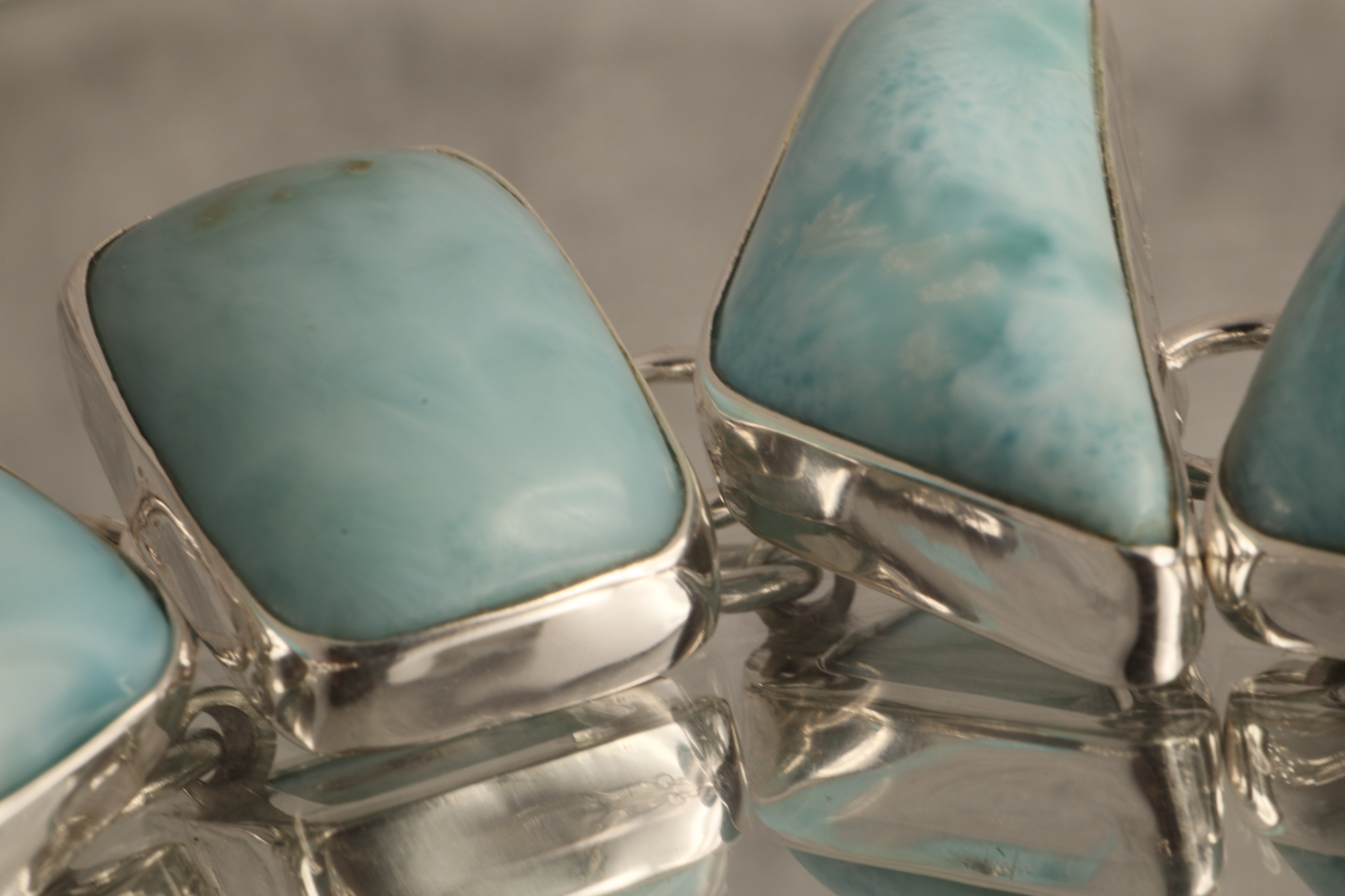 Ocean's Serenity - Larimar 925 Silver Bracelet