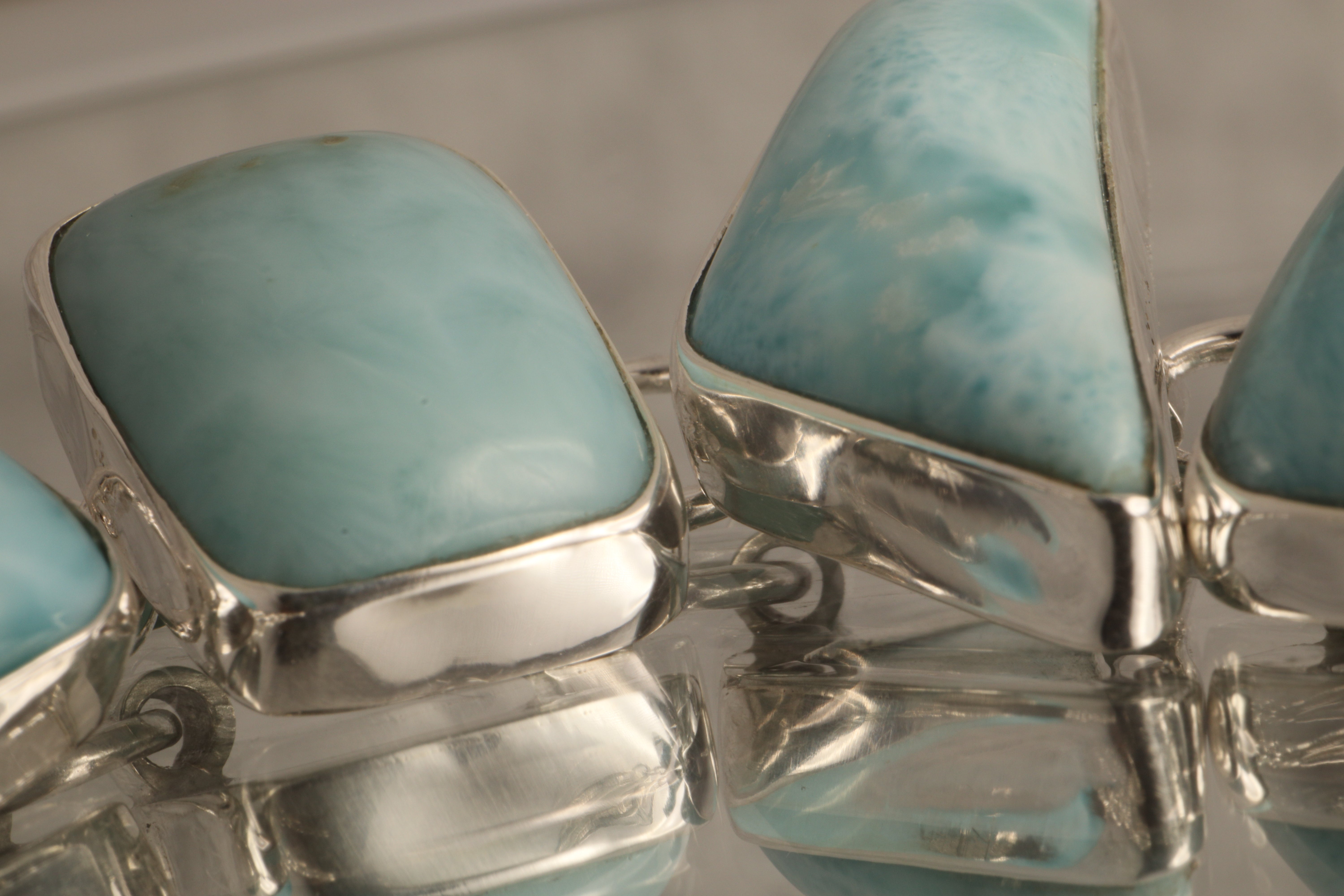 Ocean's Serenity - Larimar 925 Silver Bracelet