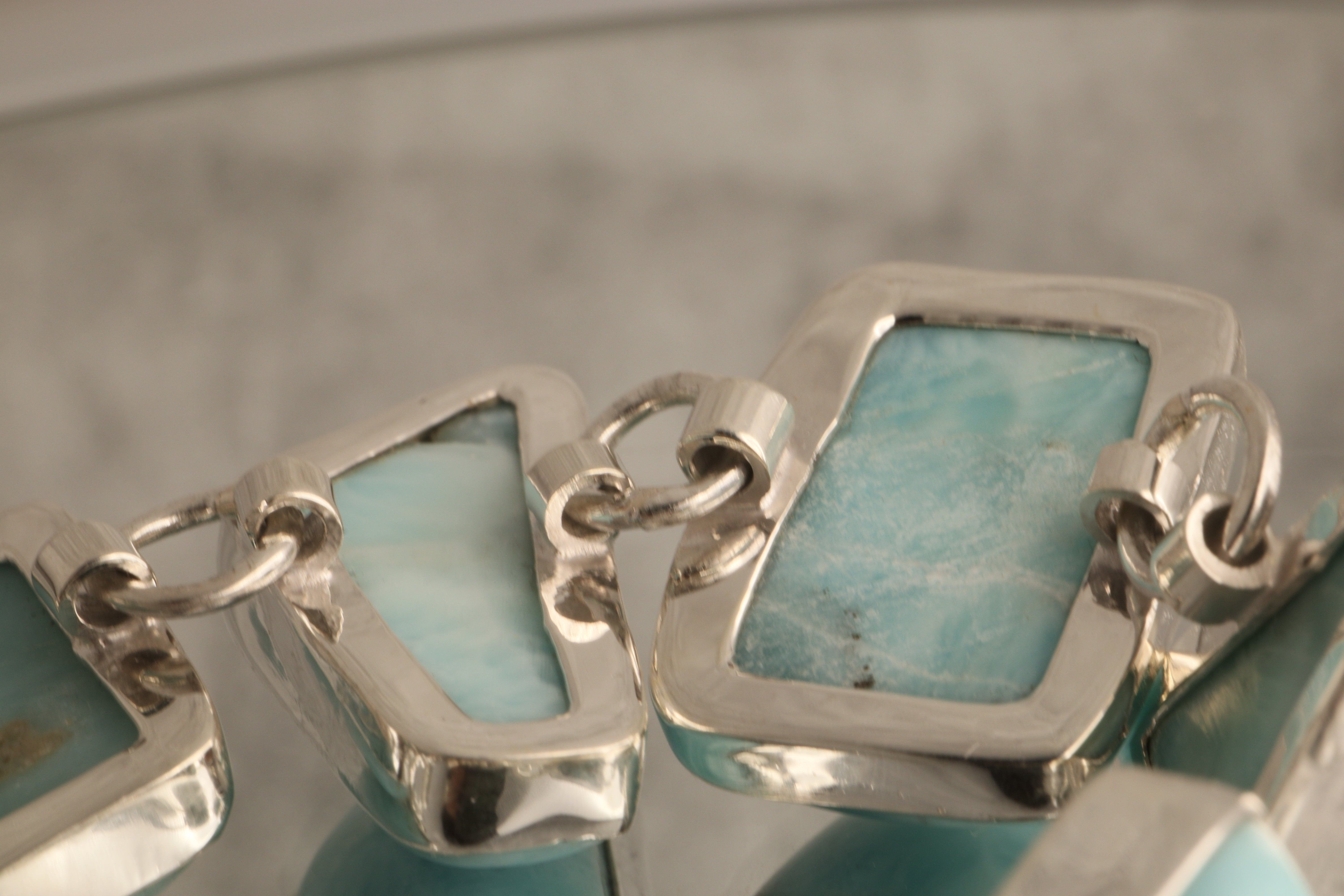 Ocean's Serenity - Larimar 925 Silver Bracelet