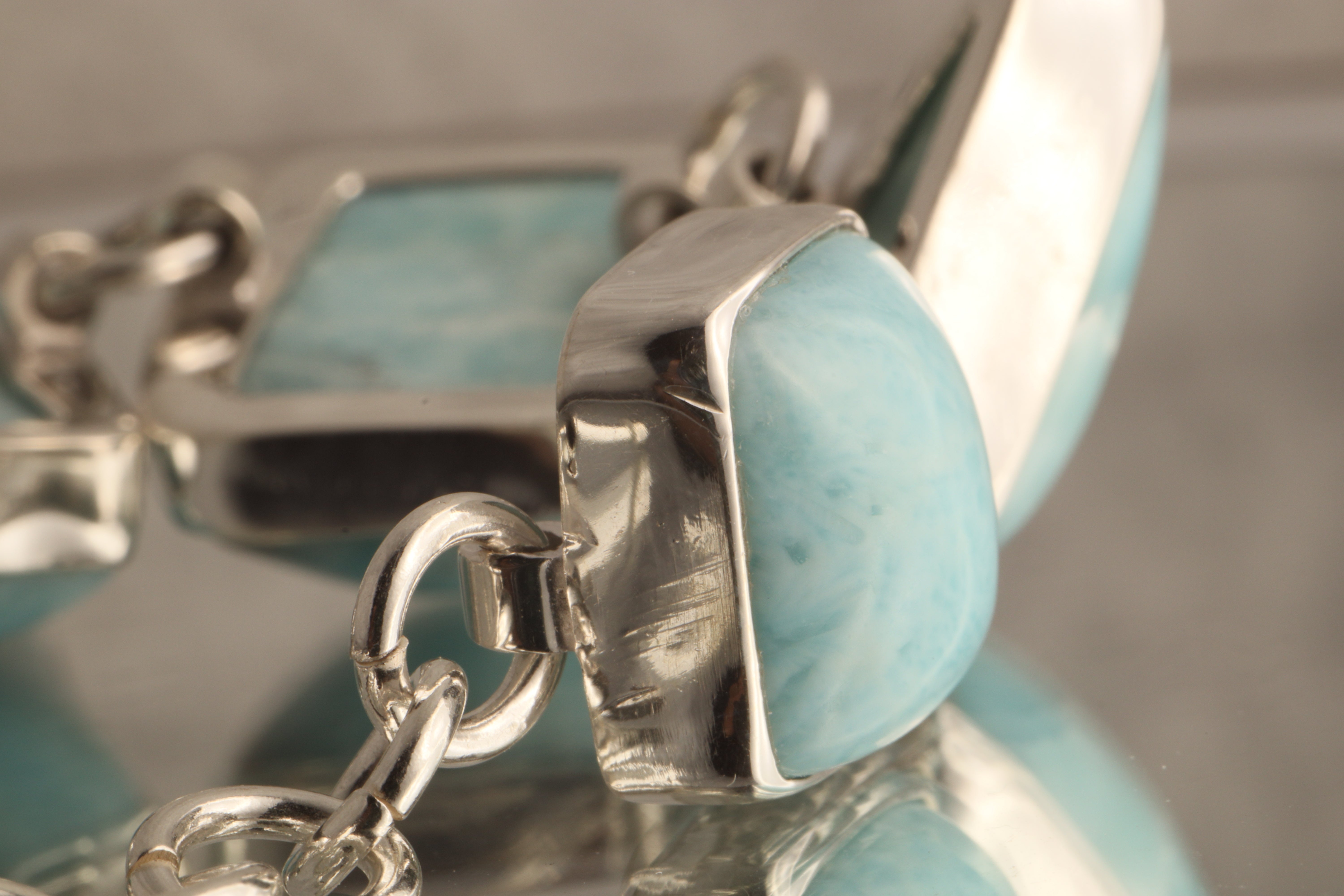 Ocean's Serenity - Larimar 925 Silver Bracelet