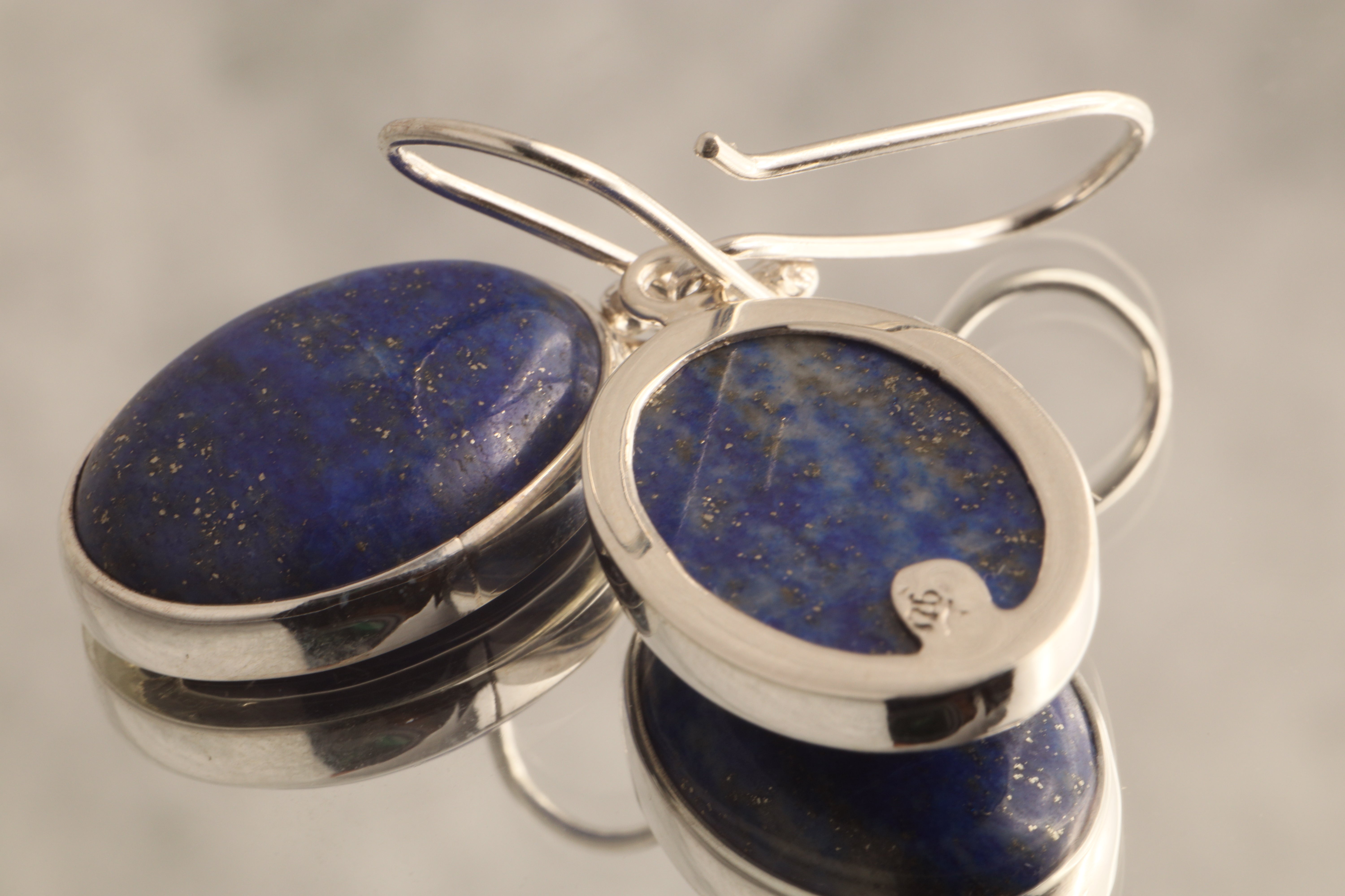 Celestial Majesty – Lapis Lazuli Dangle Earrings in 925 Sterling Silver