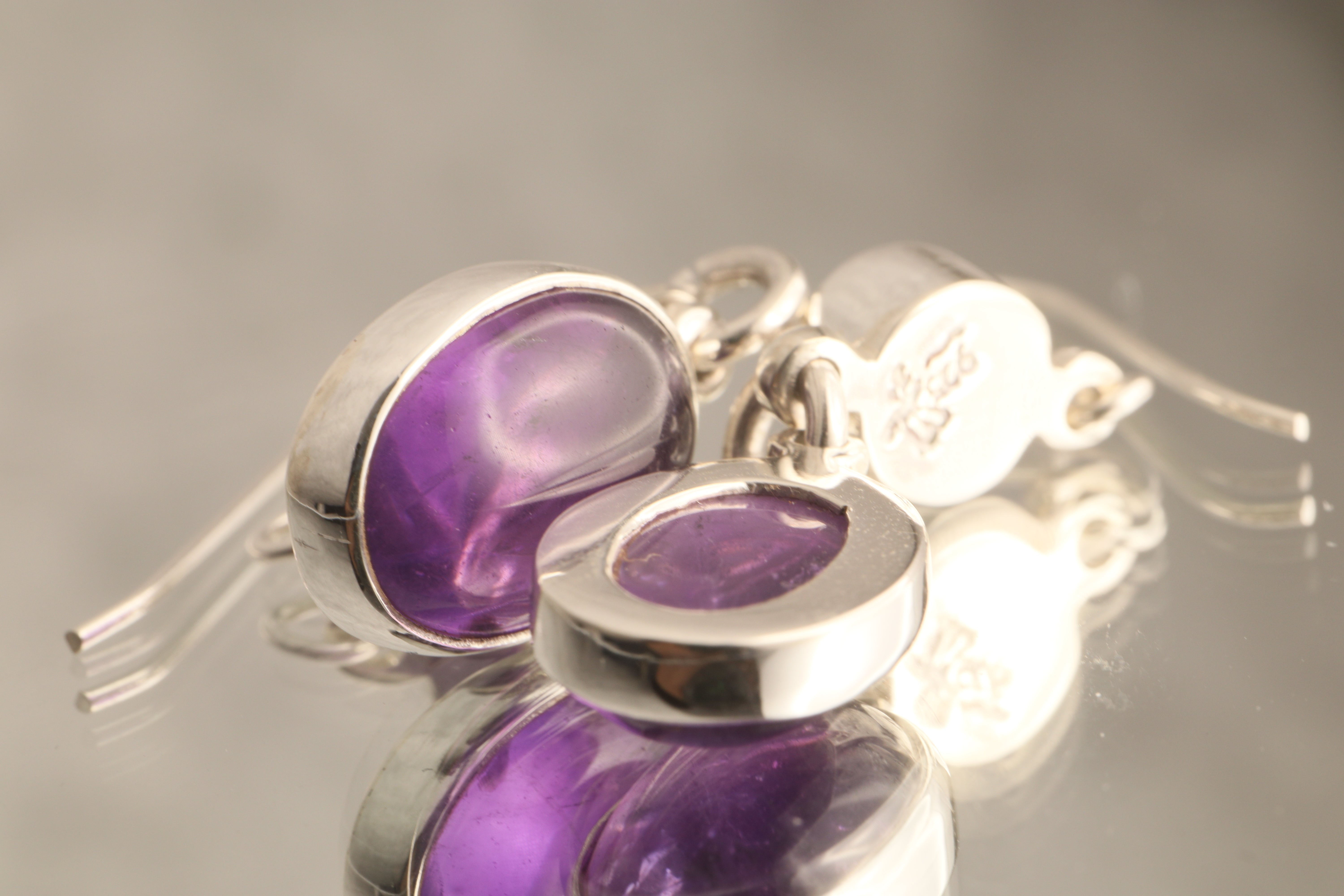 Mystical Balance - Amethyst and Cultured Pearl 925 Silver Earrings