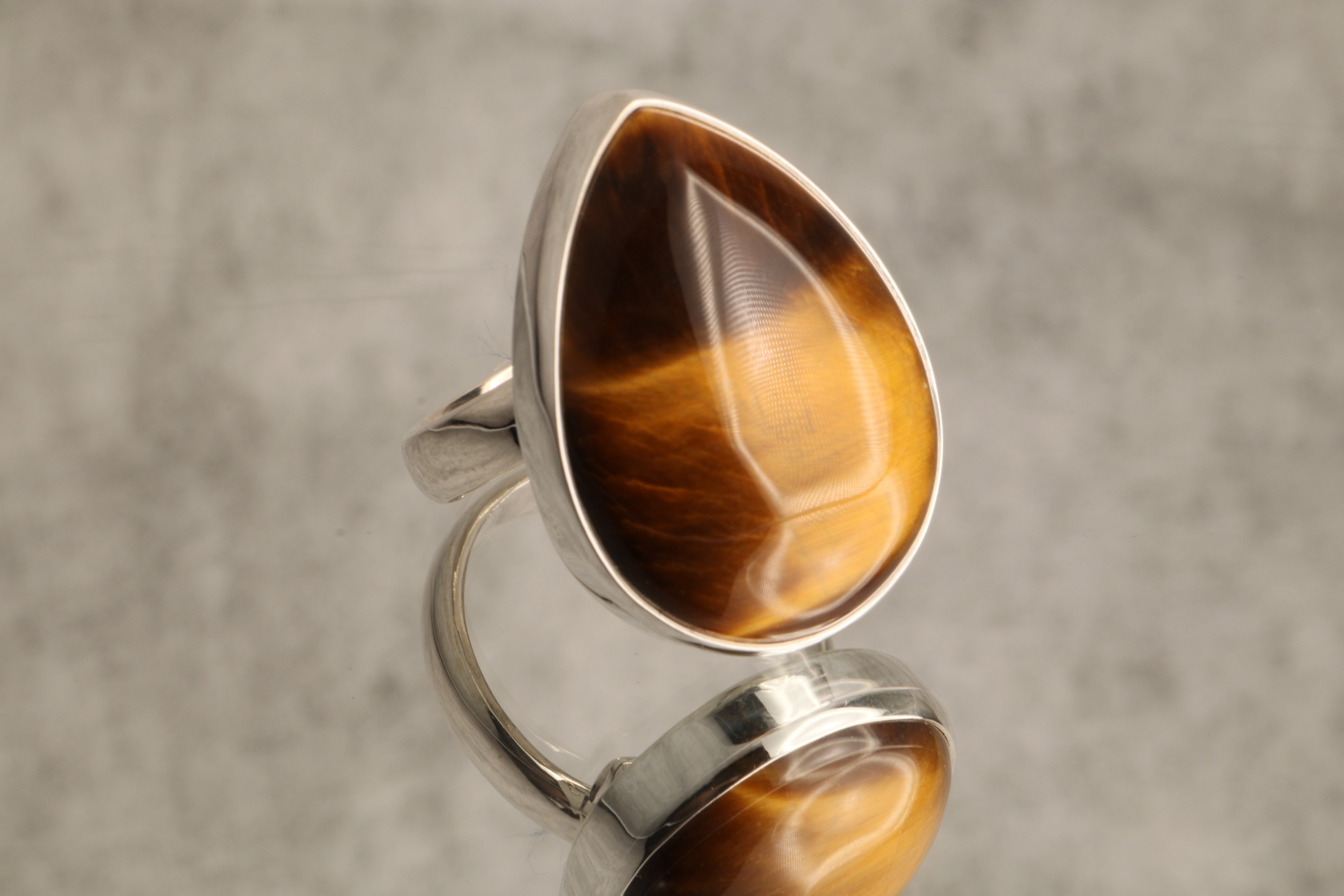 Lion’s Heart - Tiger's Eye 925 Silver Adjustable Ring