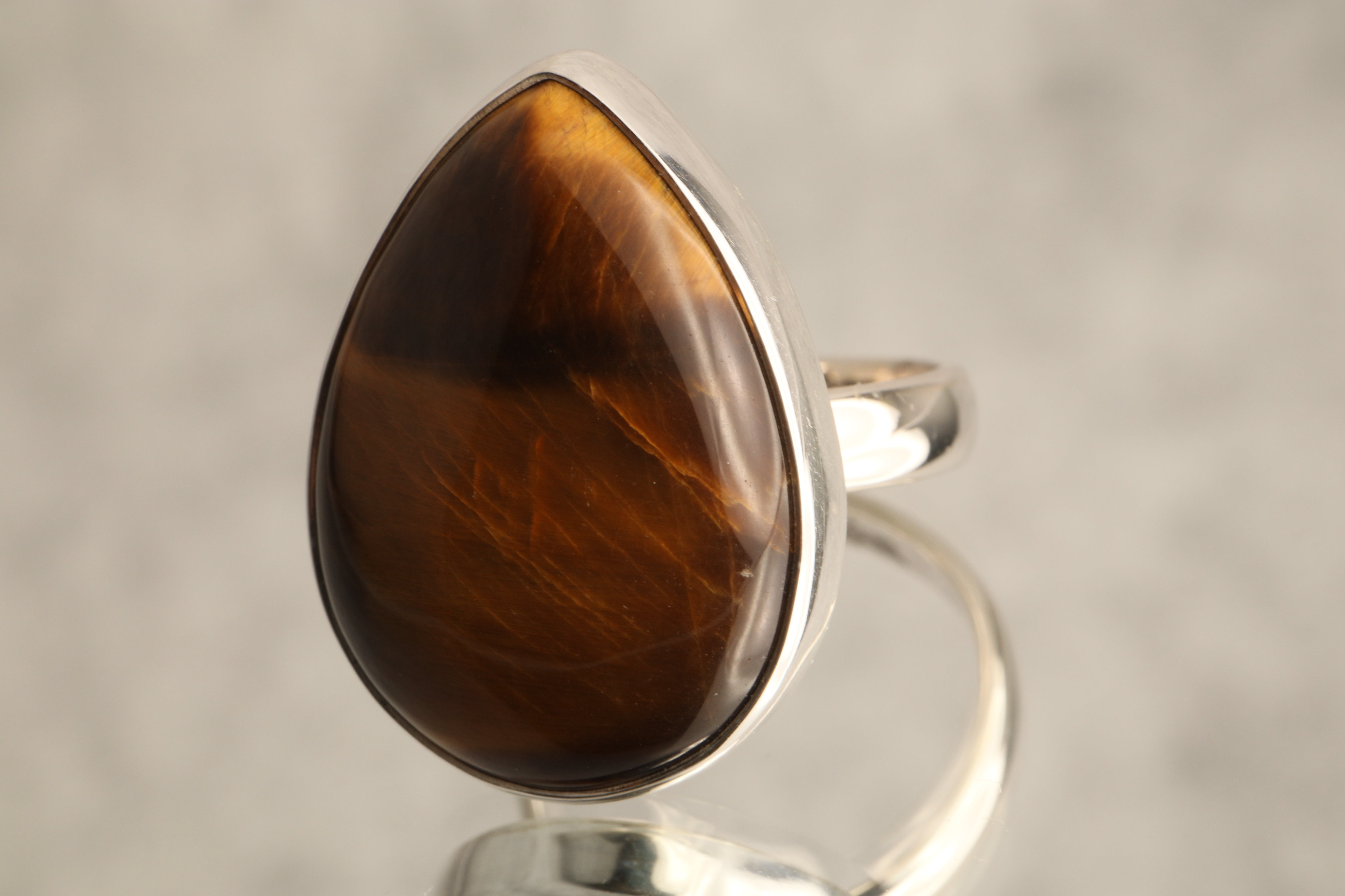 Lion’s Heart - Tiger's Eye 925 Silver Adjustable Ring