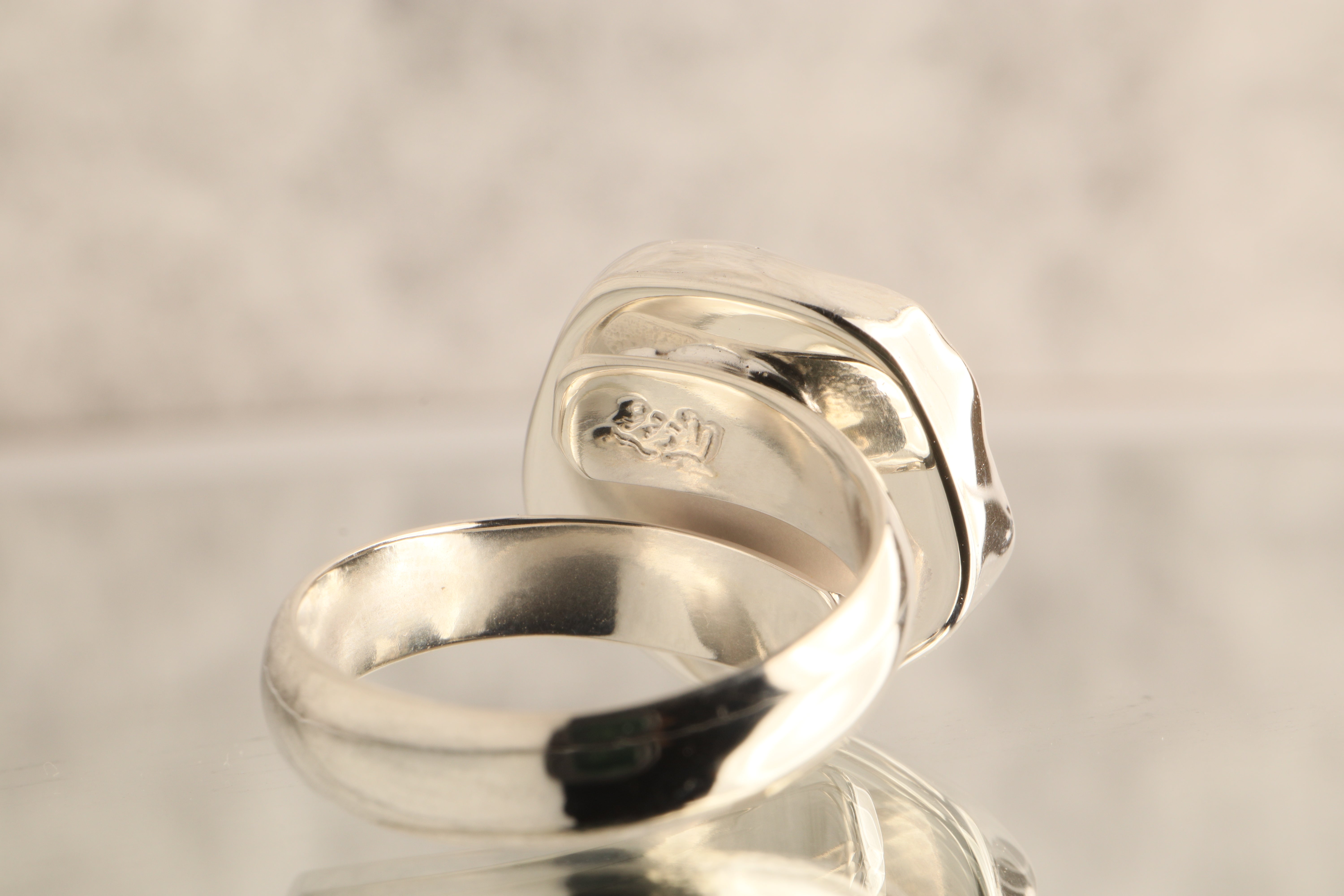 Blossom Heart - Hand Carved Rose Quartz 925 Silver Adjustable Ring