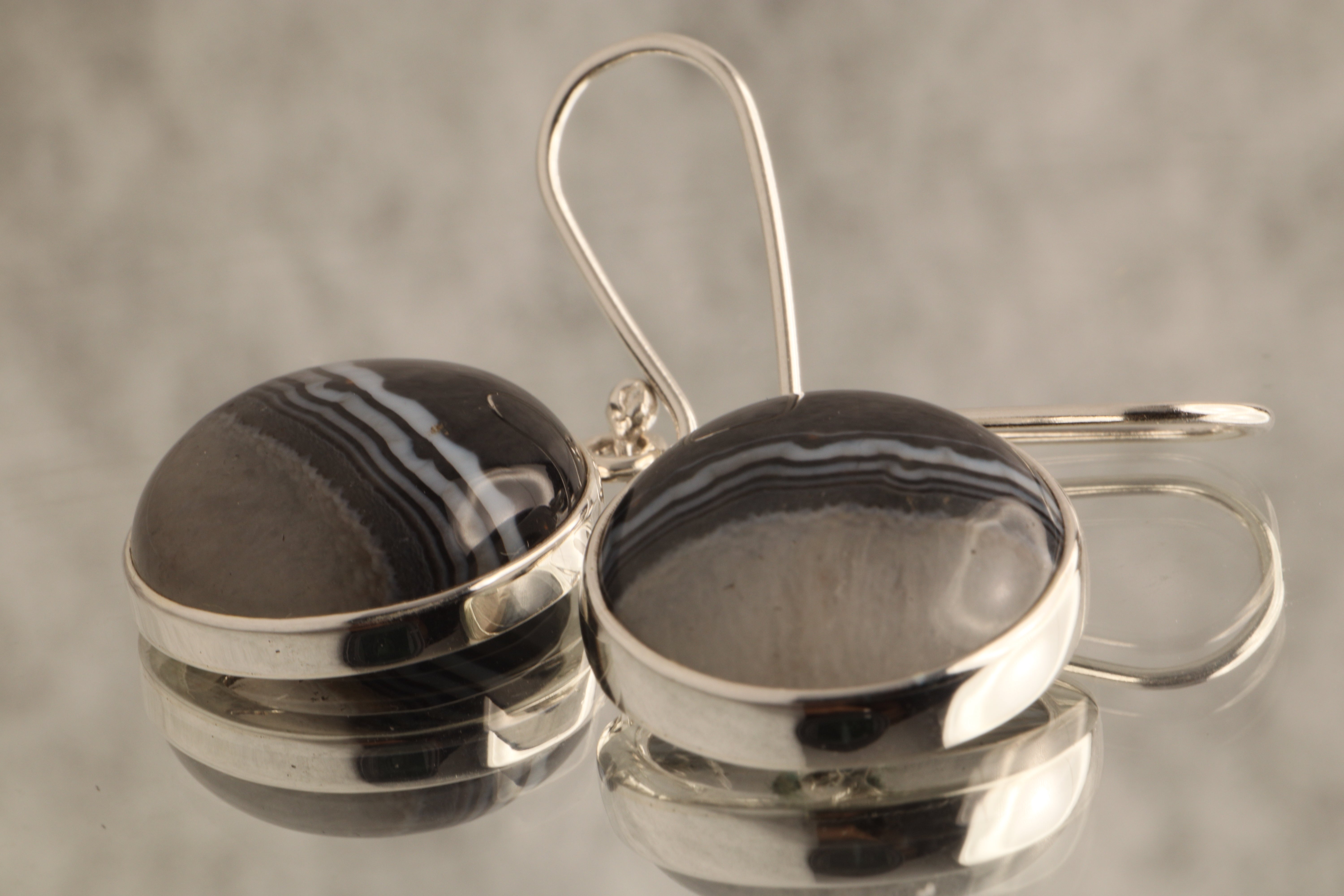 Midnight Cascade – Agate Druzy Earrings in 925 Sterling Silver