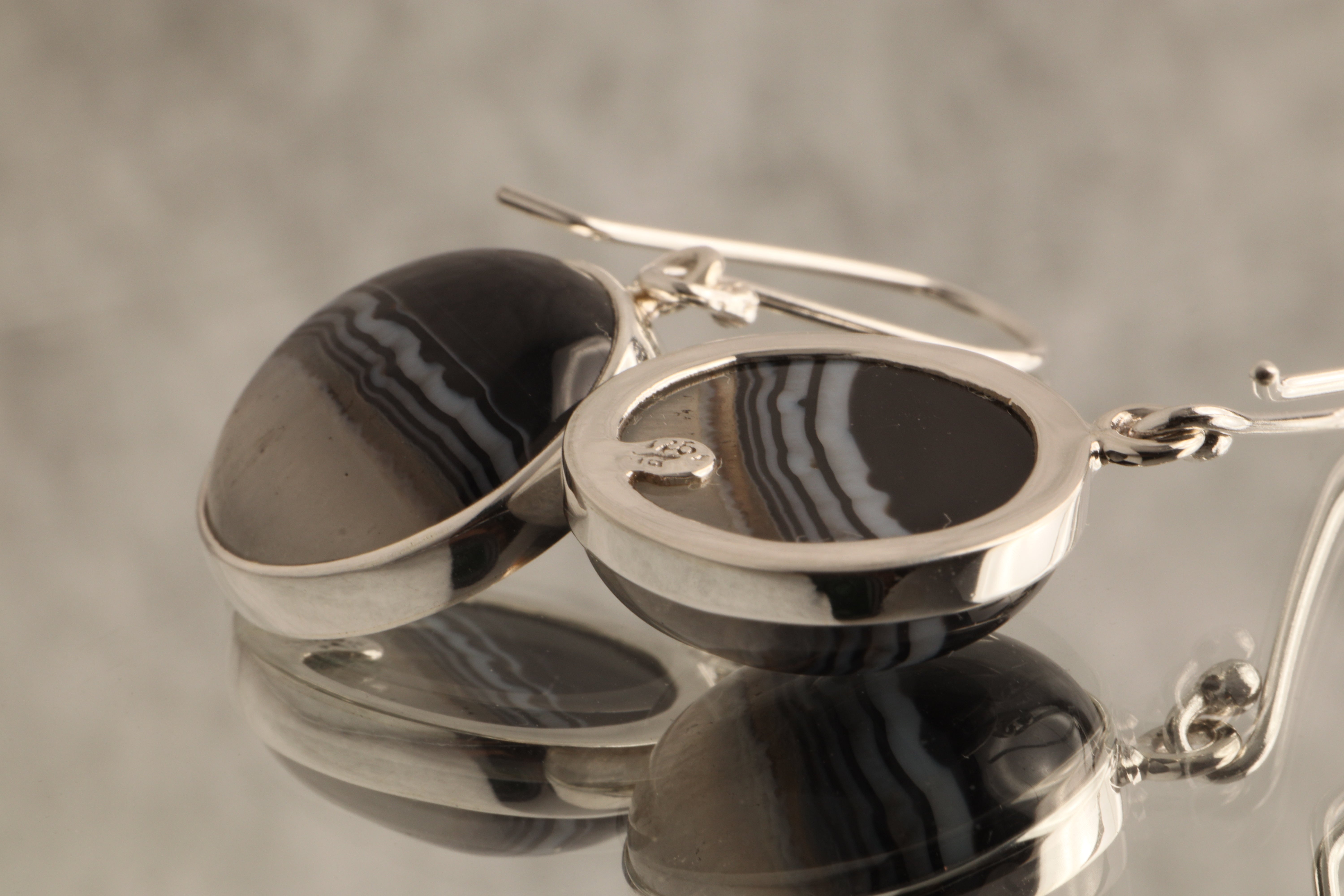 Midnight Cascade – Agate Druzy Earrings in 925 Sterling Silver