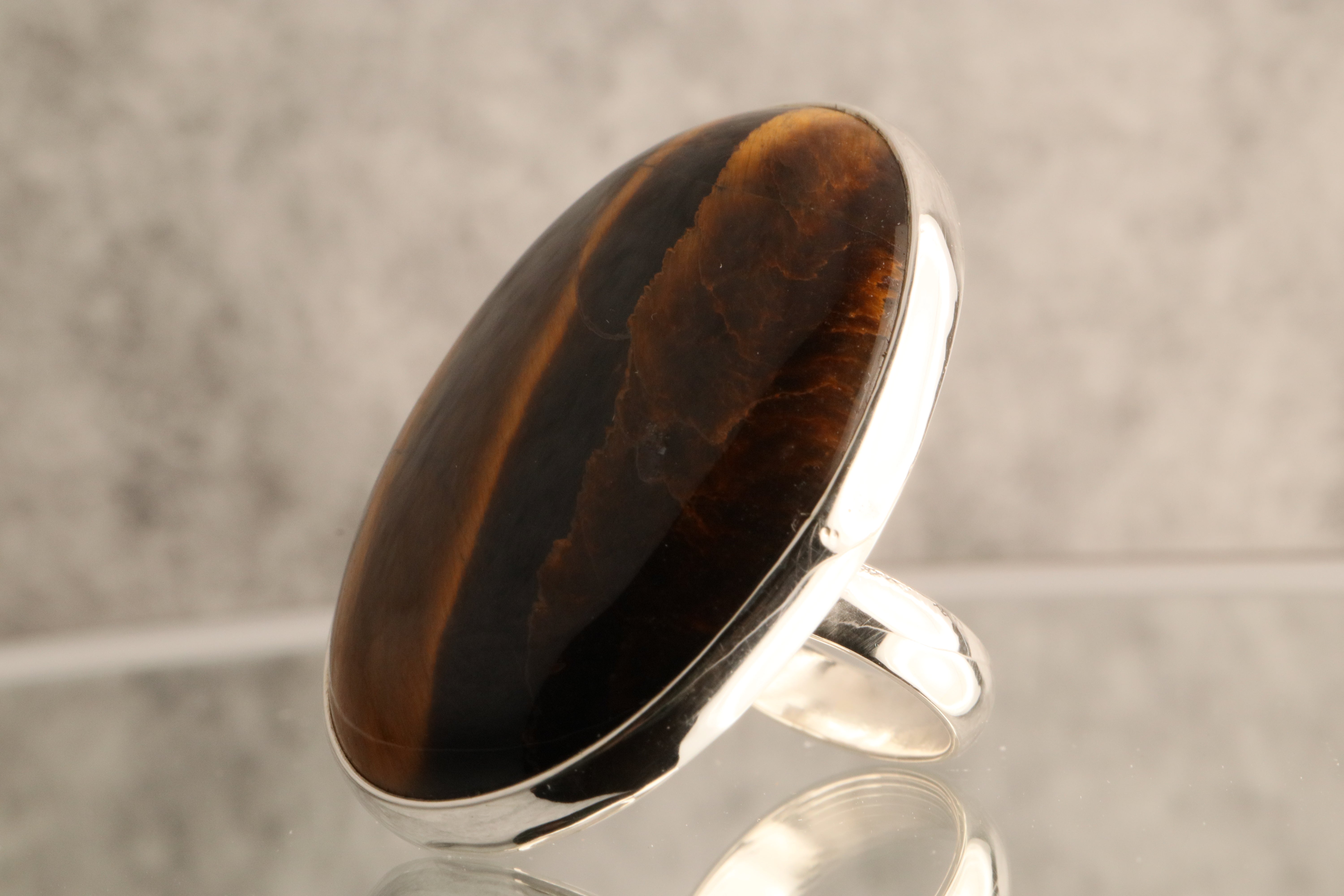 Celestial Watch - Tiger's Eye 925 Silver Adjustable Solitaire Ring