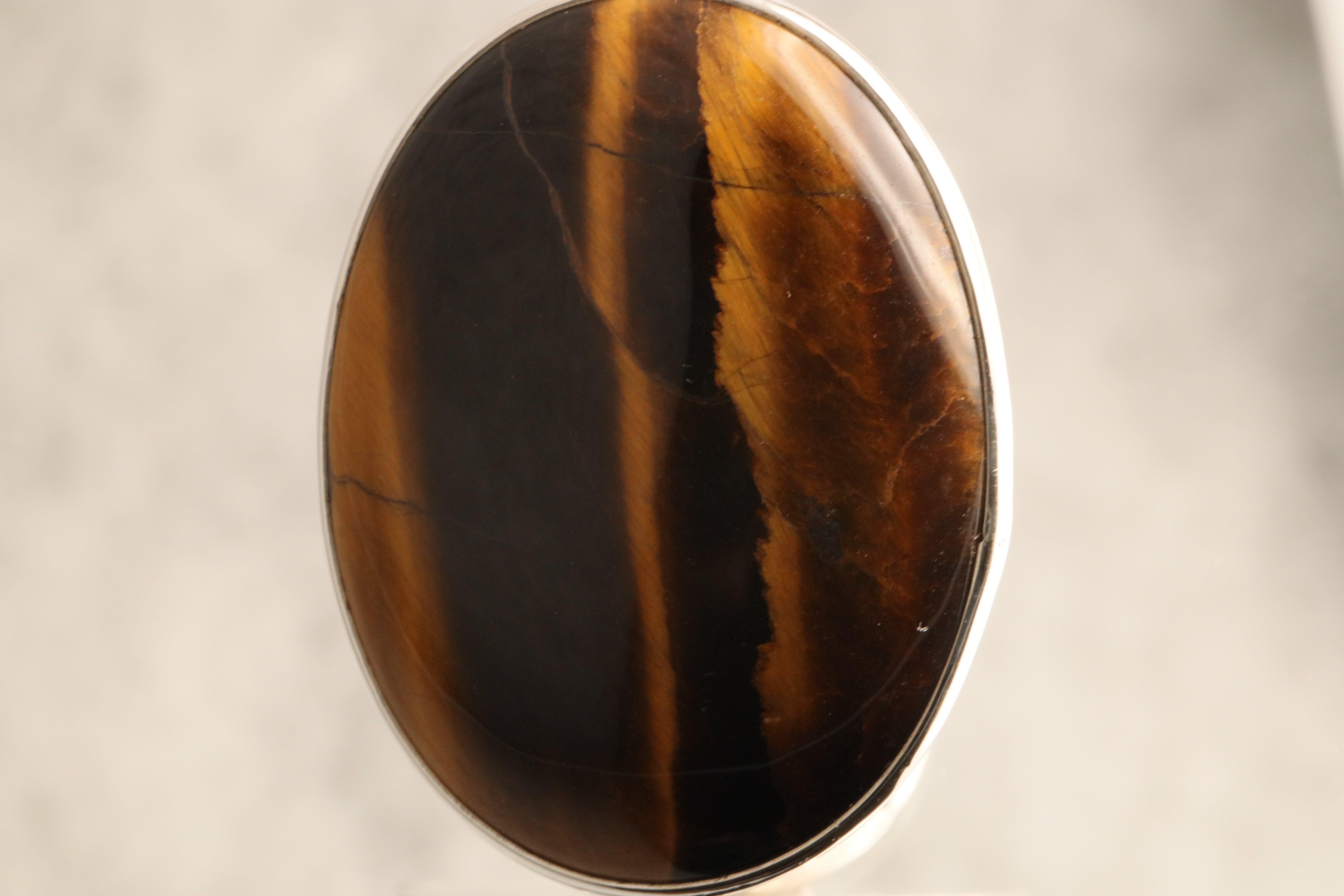 Celestial Watch - Tiger's Eye 925 Silver Adjustable Solitaire Ring