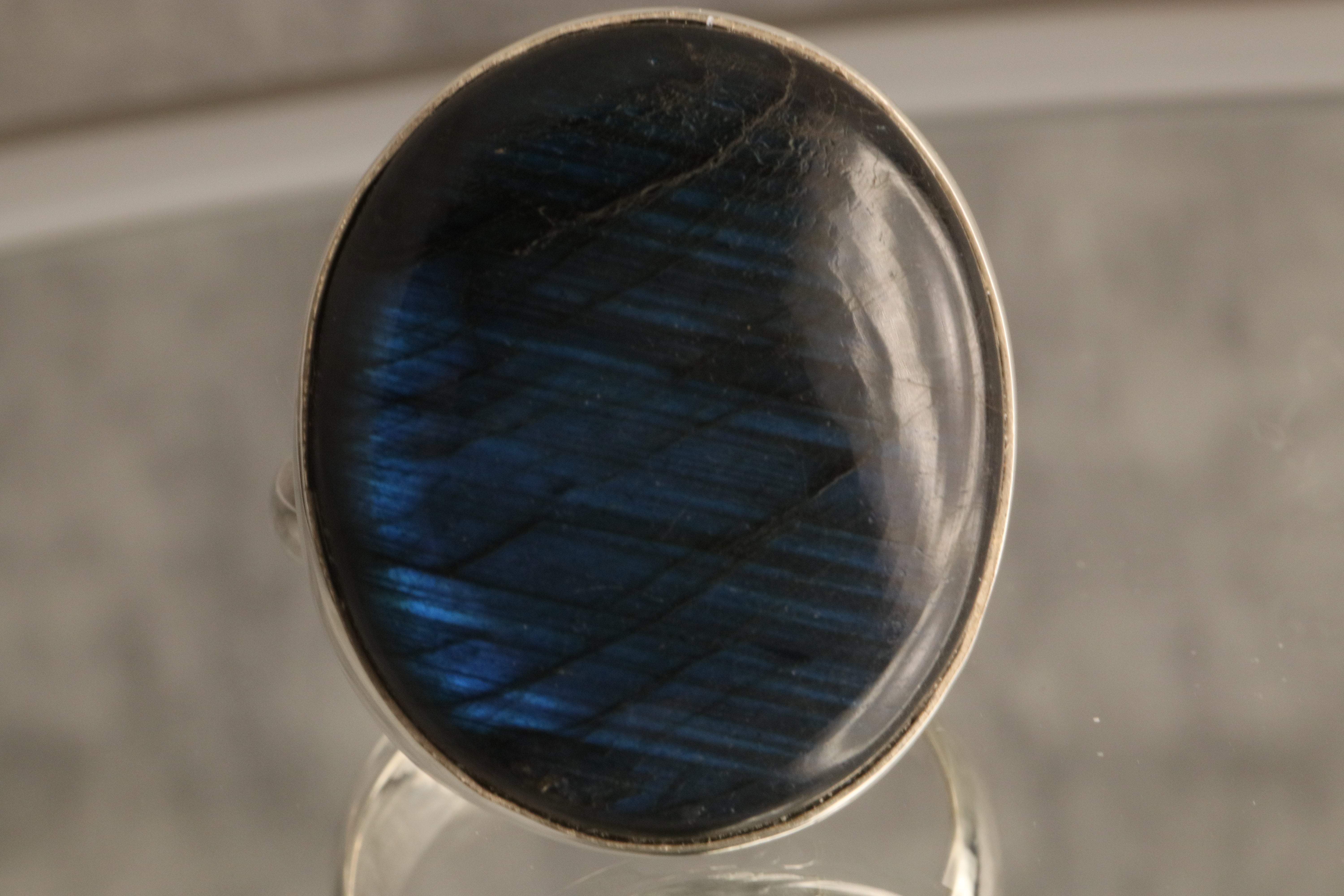 Aurora's Veil - Labradorite 925 Silver Adjustable Ring