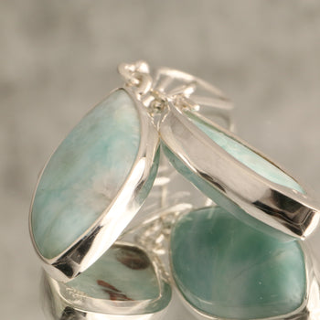 Ocean’s Whisper - Larimar 925 Silver Dangle Earrings