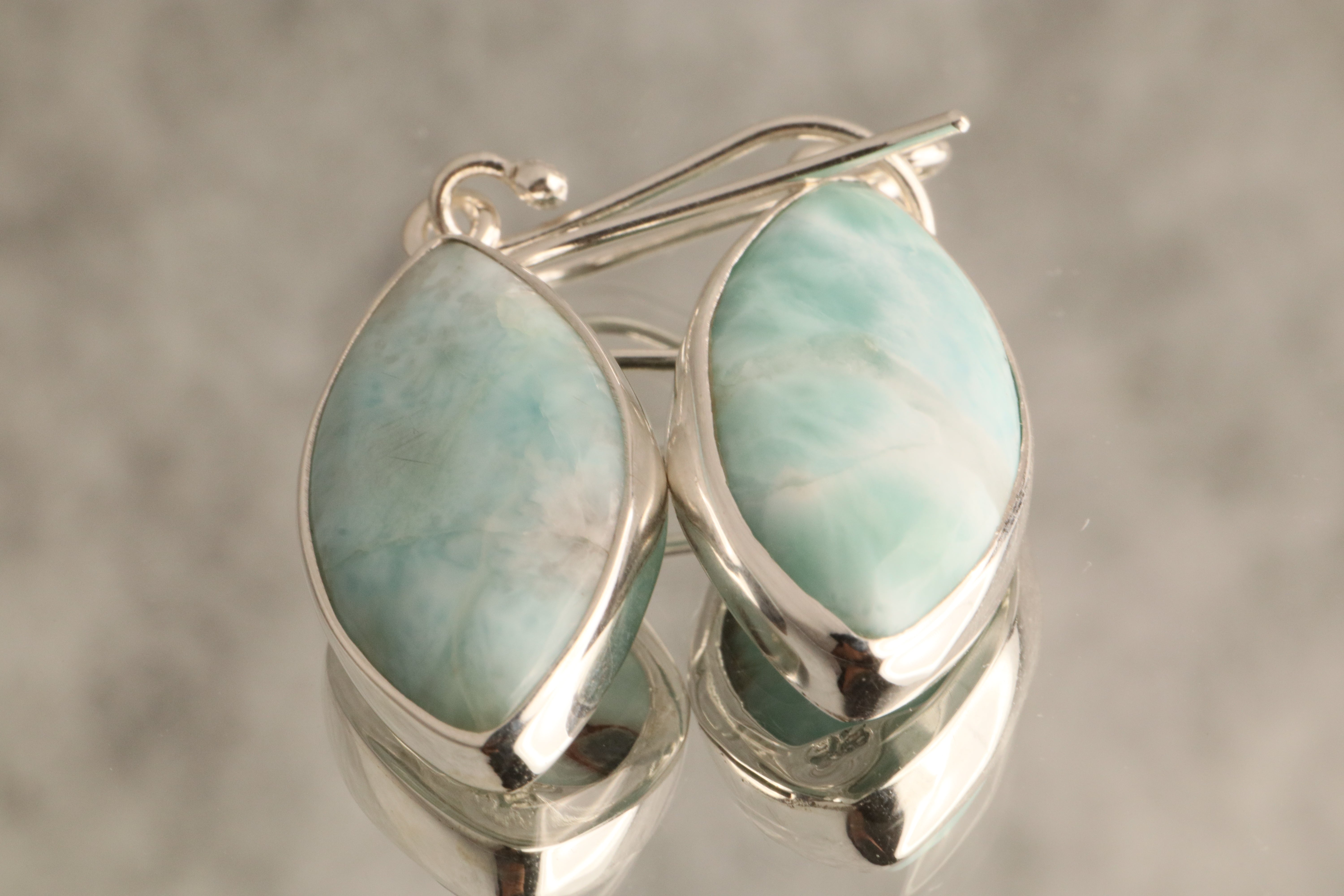 Ocean’s Whisper - Larimar 925 Silver Dangle Earrings