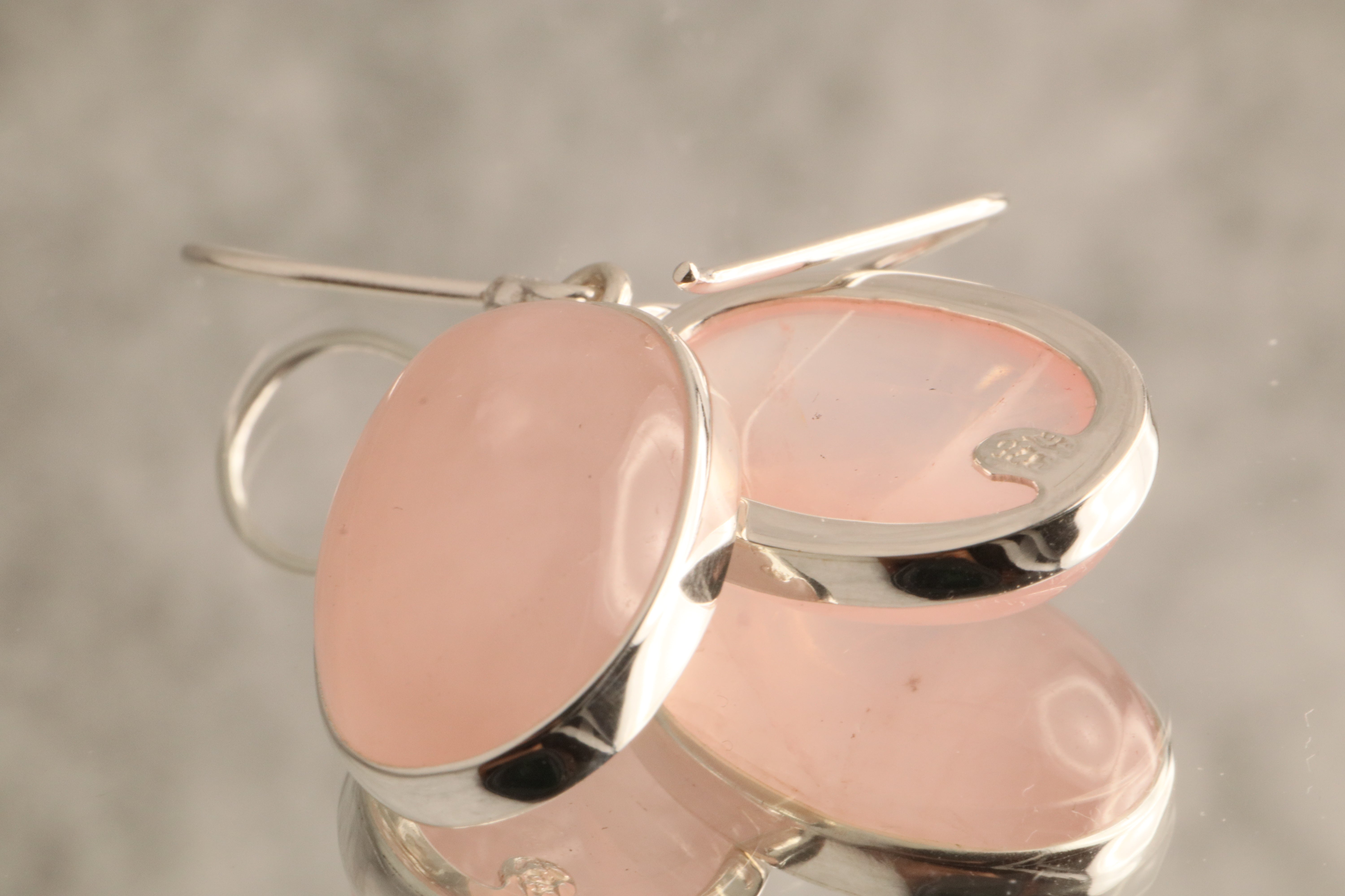 Whispers of Love - Rose Quartz 925 Silver Earrings