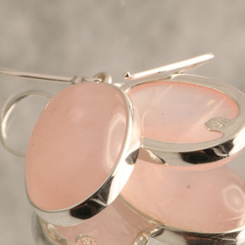 Whispers of Love - Rose Quartz 925 Silver Earrings