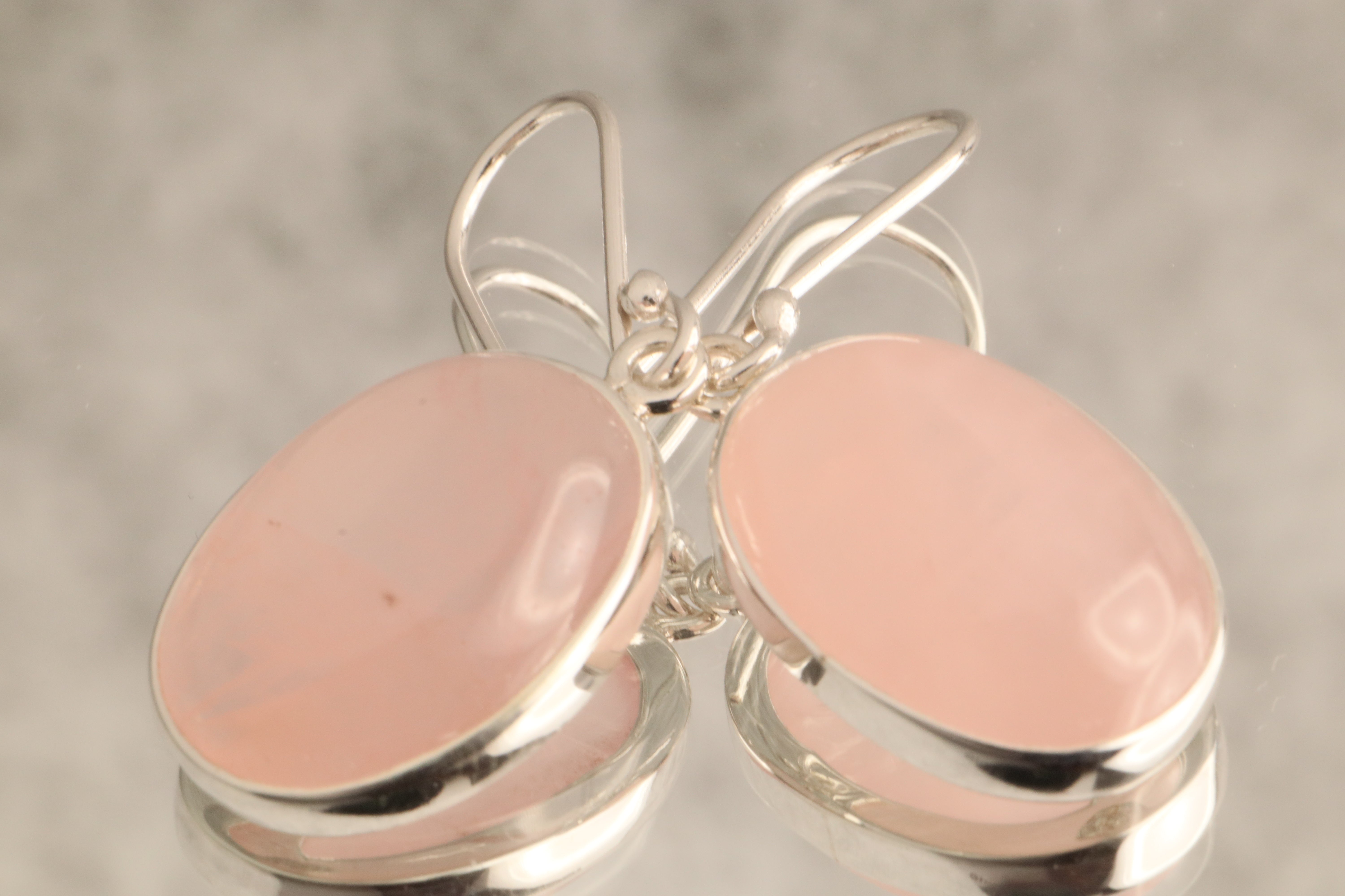 Whispers of Love - Rose Quartz 925 Silver Earrings