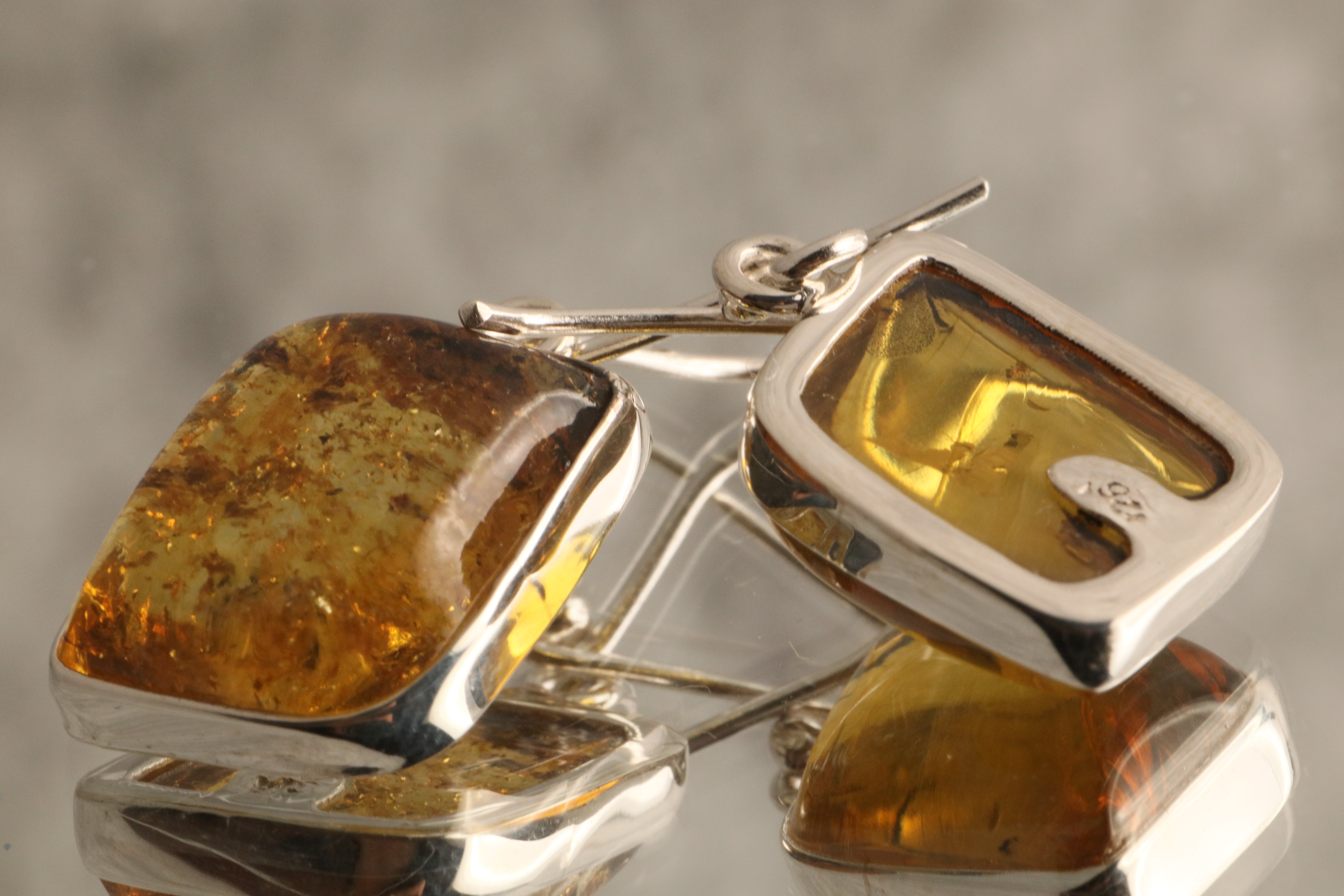 Sunlit Essence - Chiapas Amber 925 Silver Earrings