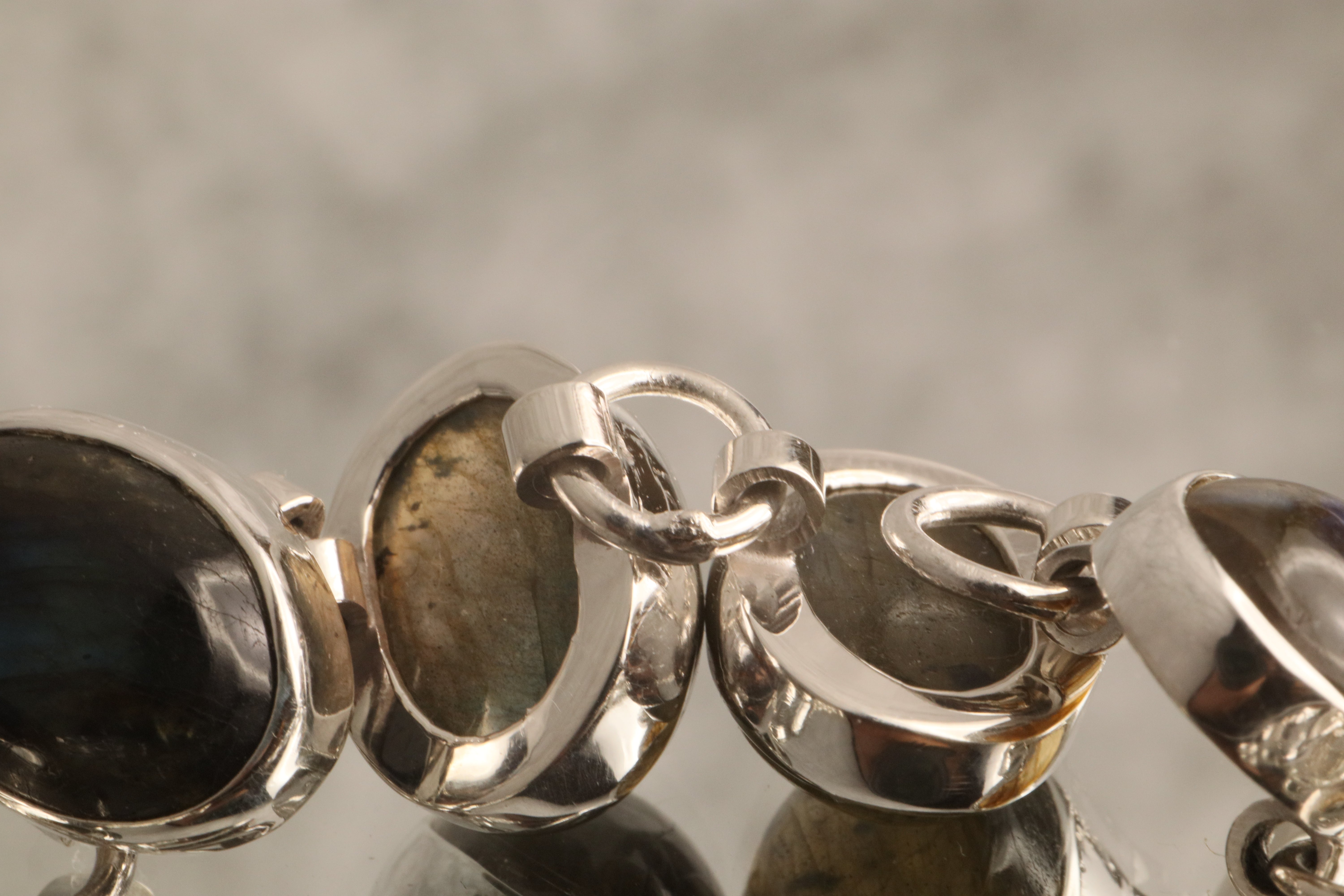 Aurora’s Glimmer - Labradorite 925 Silver Bracelet