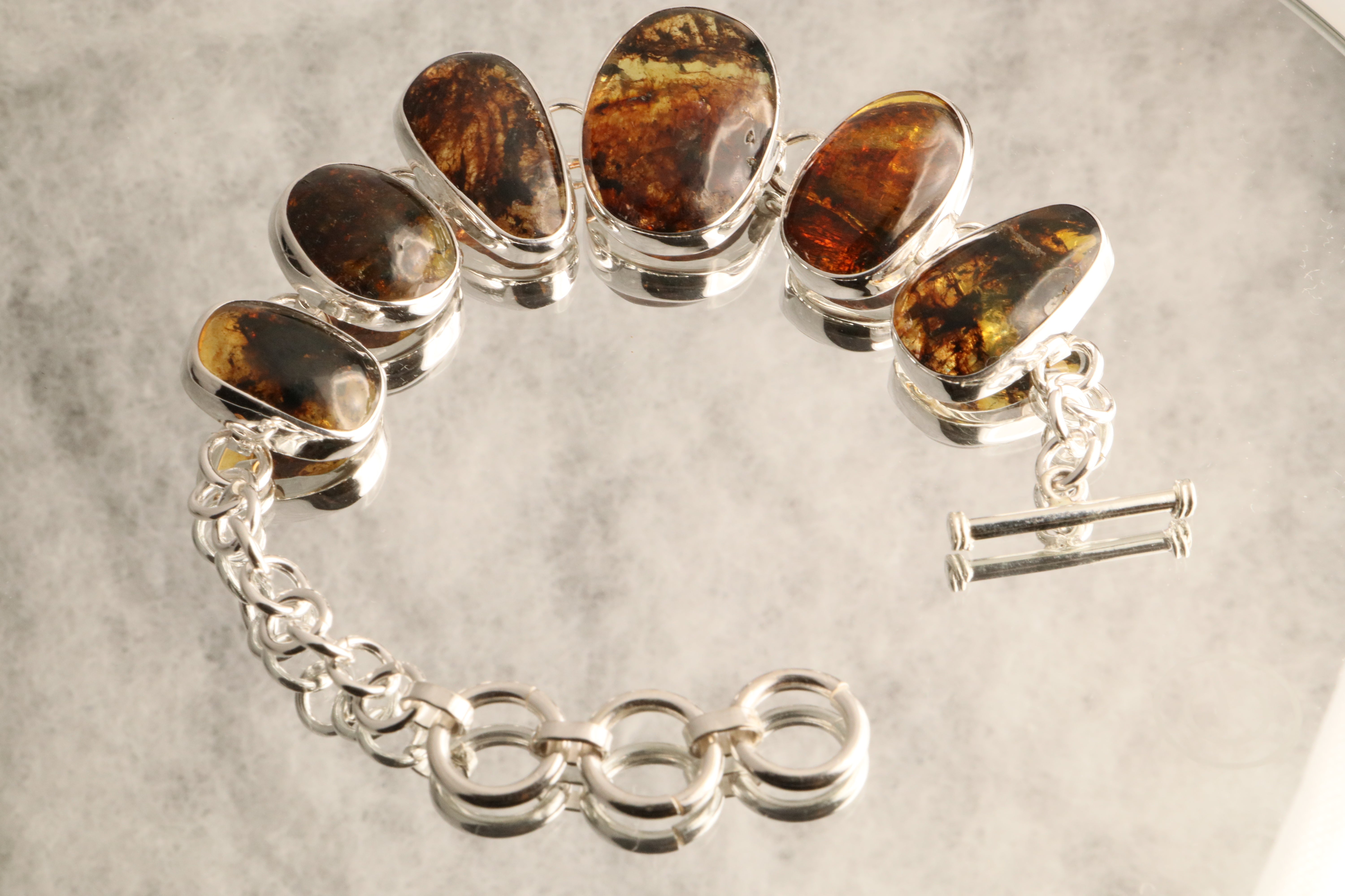 Ancient Glow - Chiapas Amber 925 Silver Bracelet
