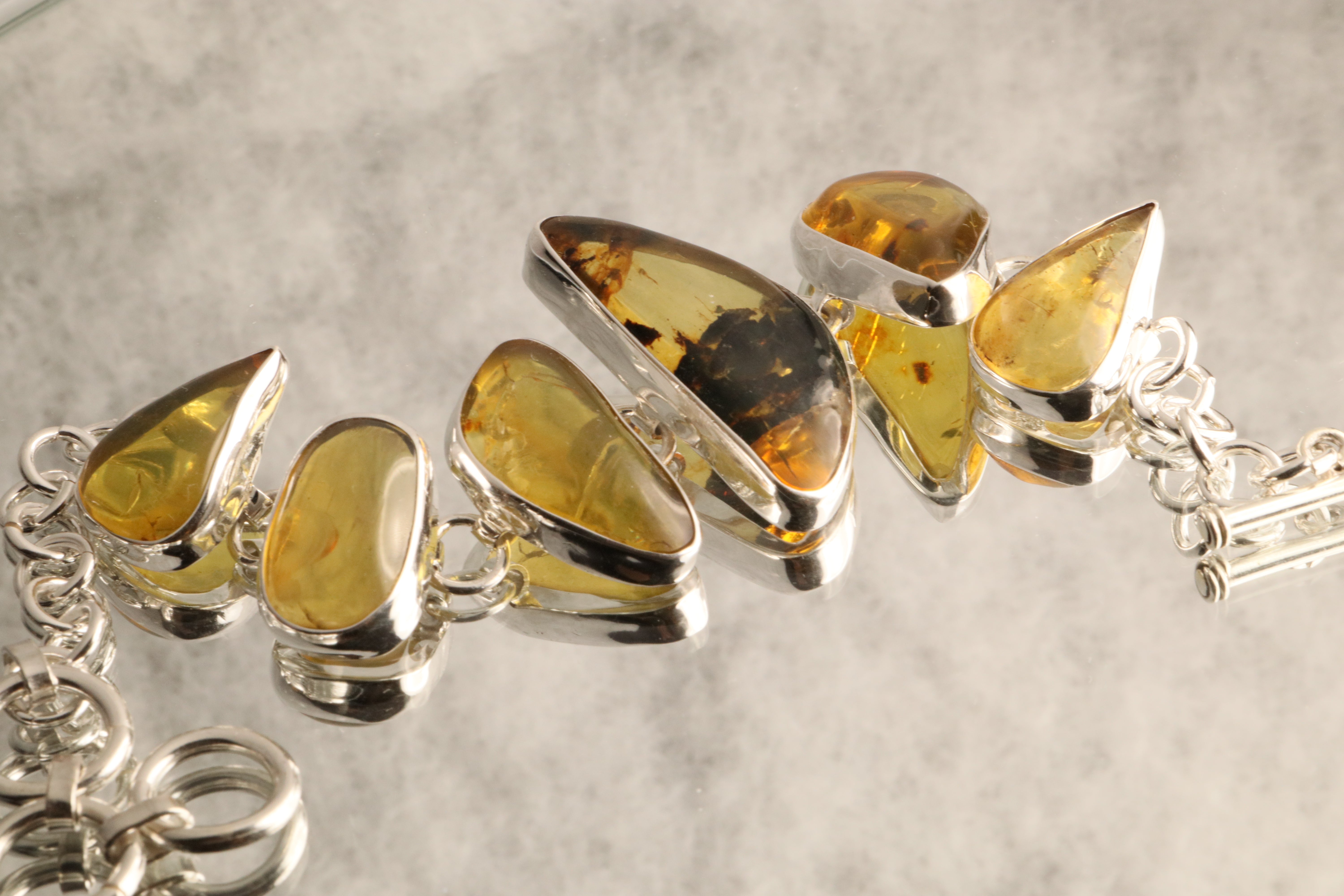 Ancient Glow - Chiapas Amber 925 Silver Bracelet