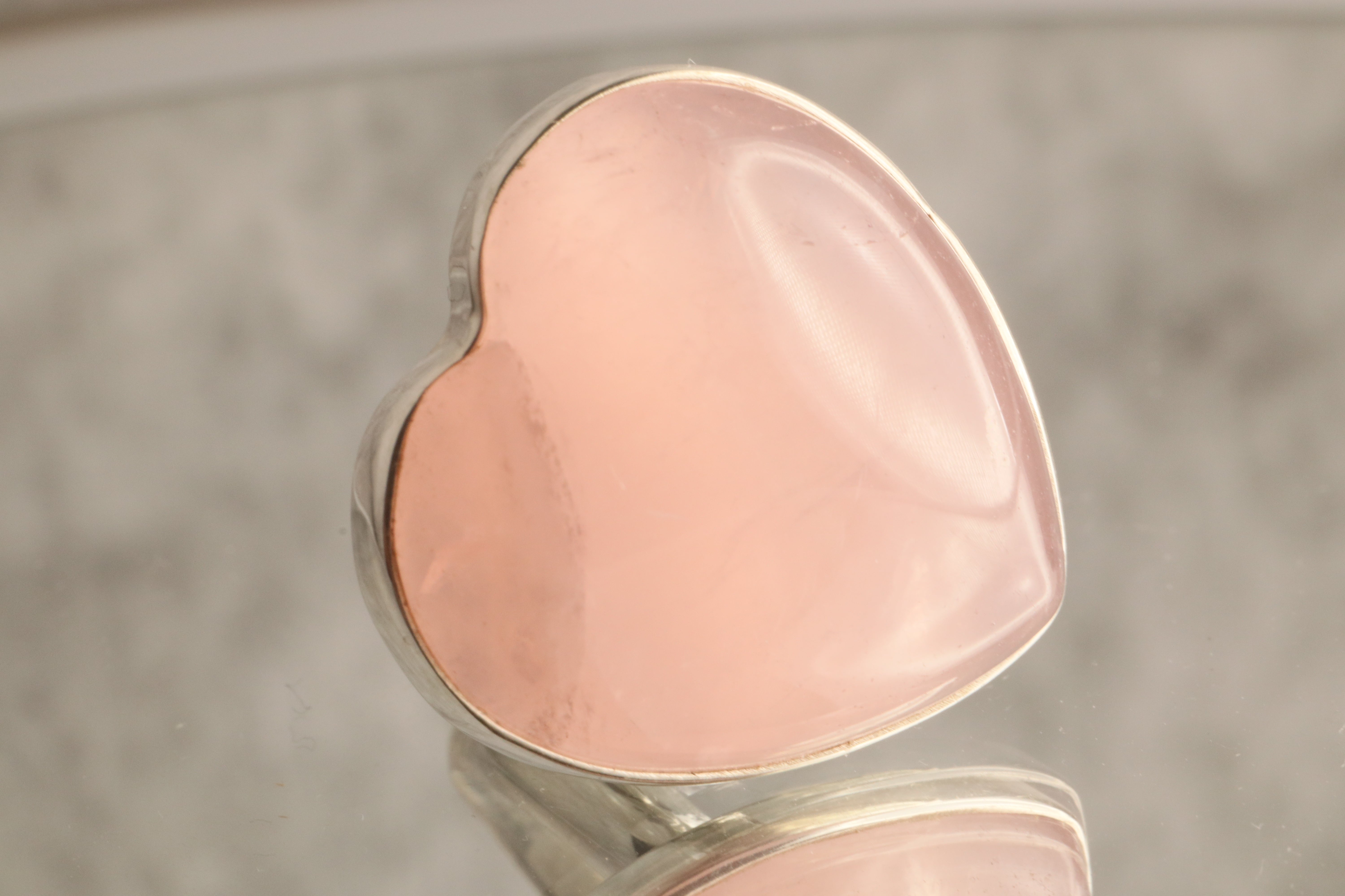 Rosalina - Rose Quartz 925 Silver Adjustable Ring