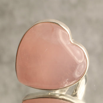 Rosalina - Rose Quartz 925 Silver Adjustable Ring