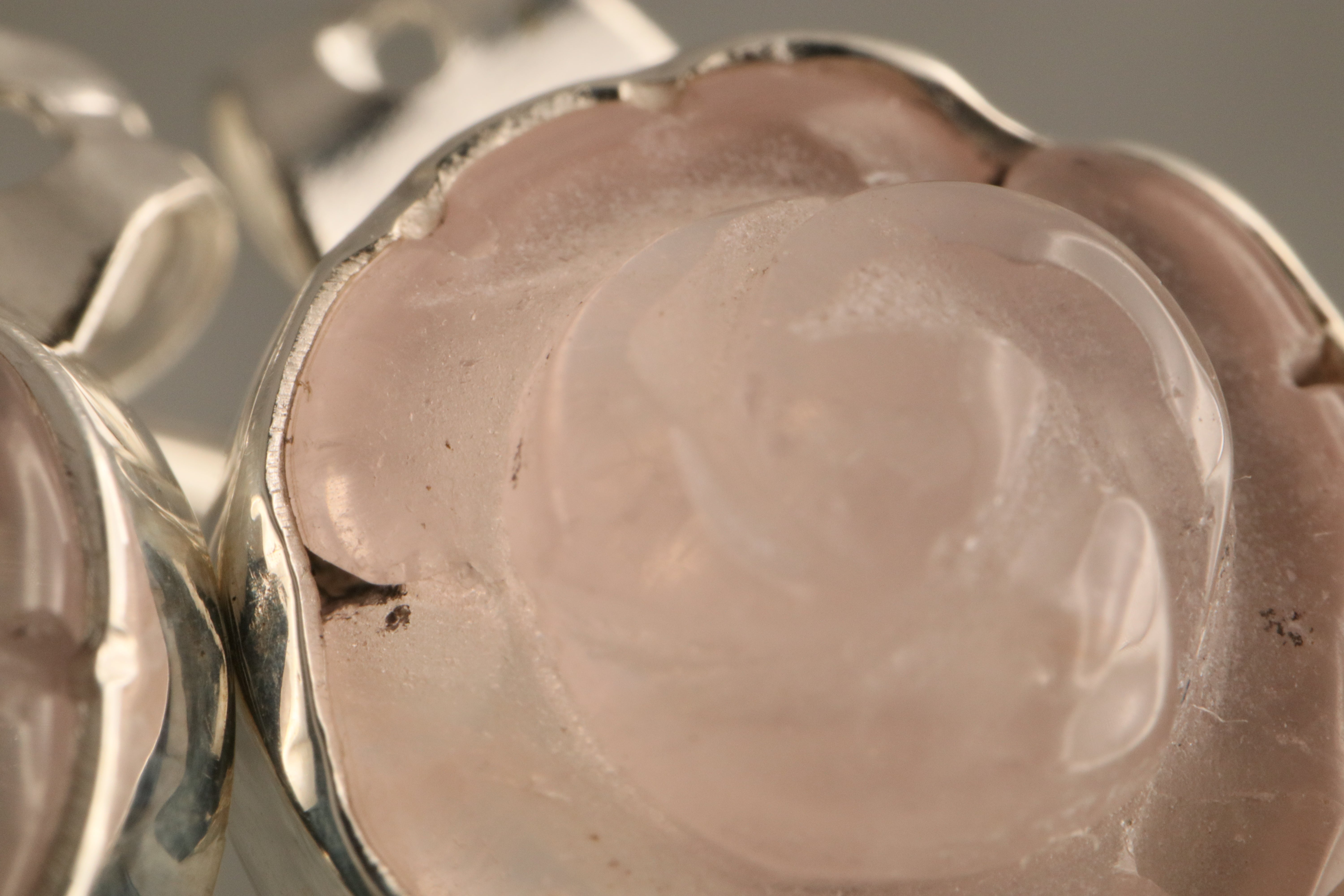 Blossom of Tranquility - Rose Quartz 950 Silver Earrings