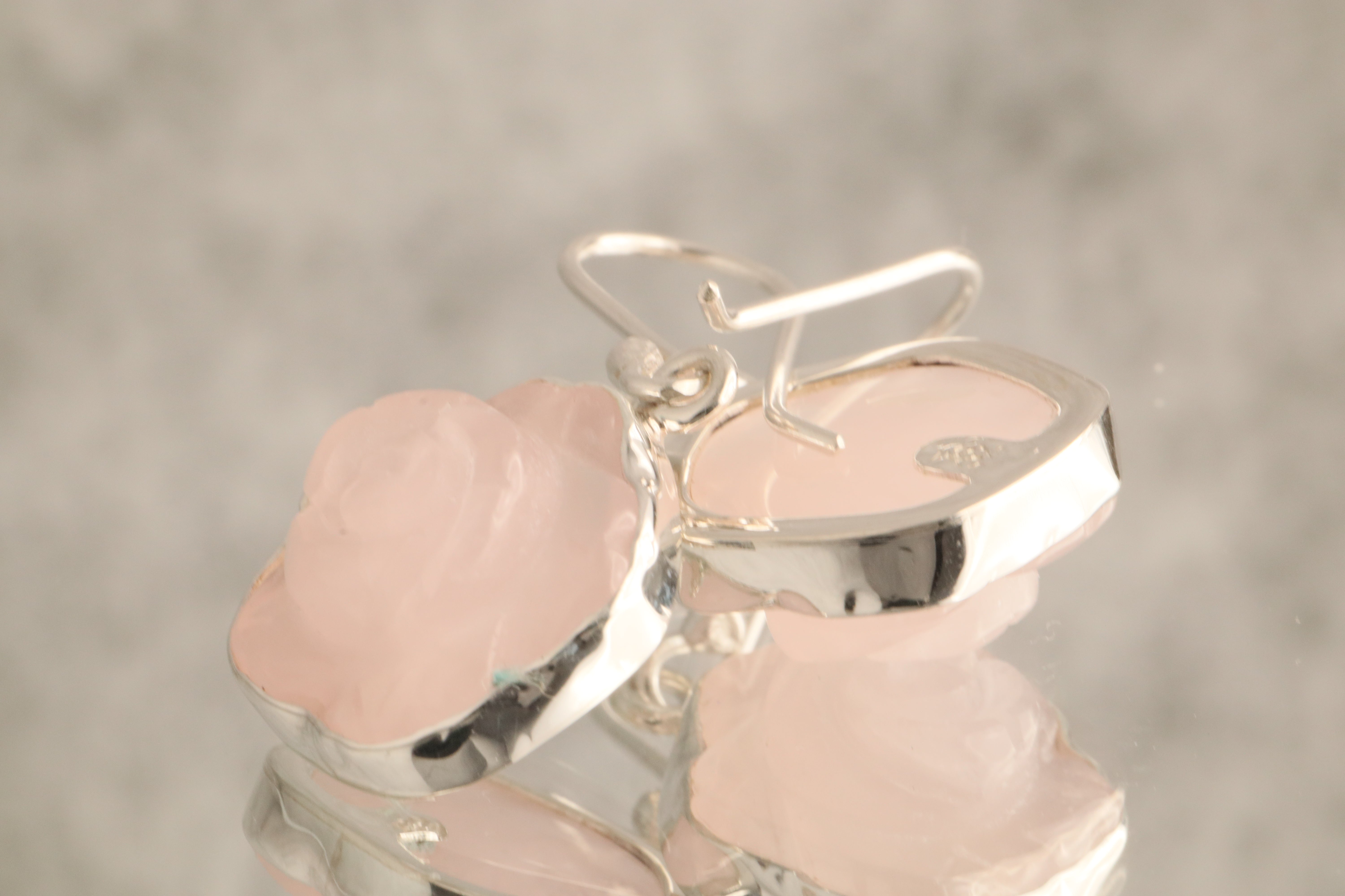 Blossoming Love - Rose Quartz 925 Silver Earrings
