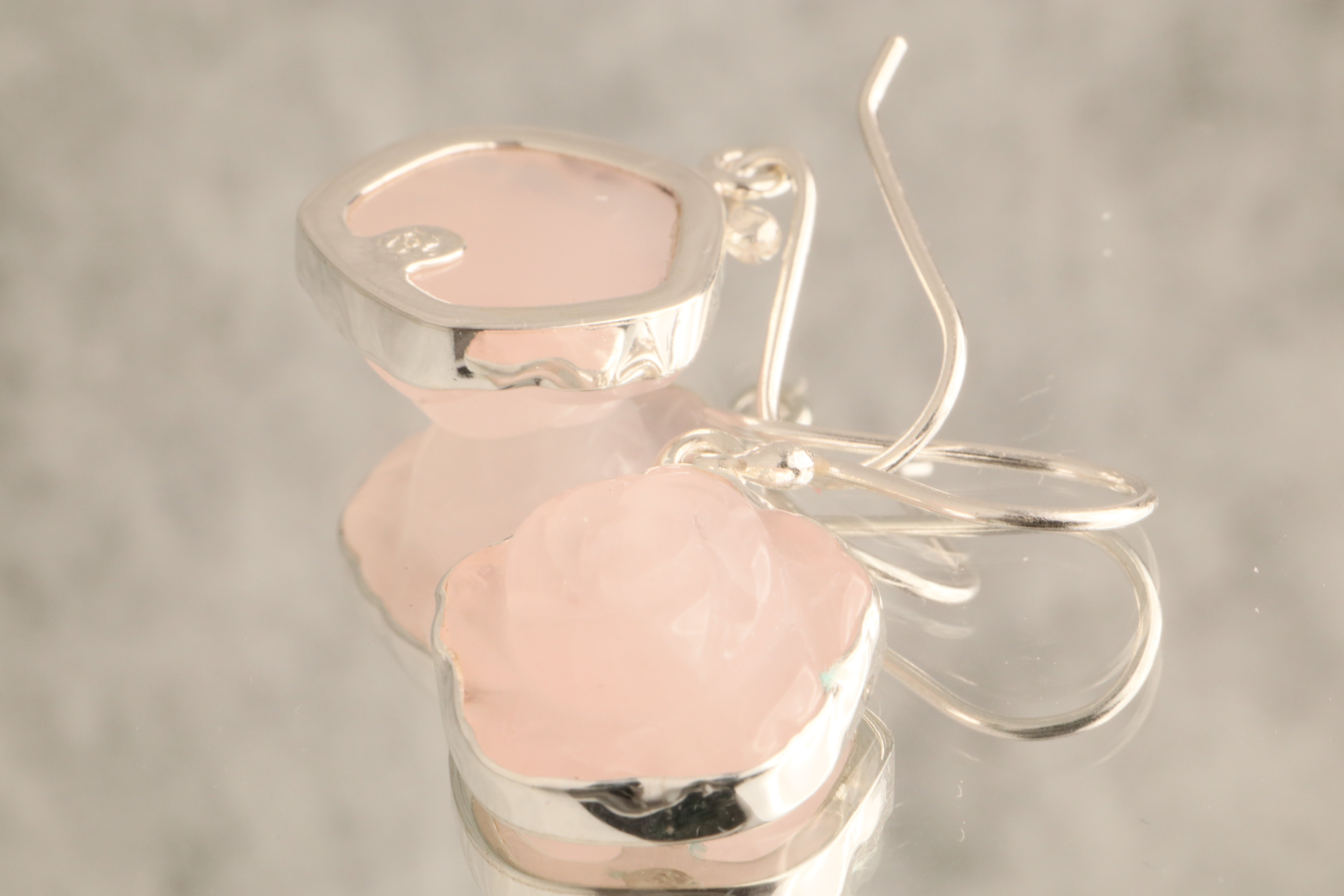 Blossoming Love - Rose Quartz 925 Silver Earrings
