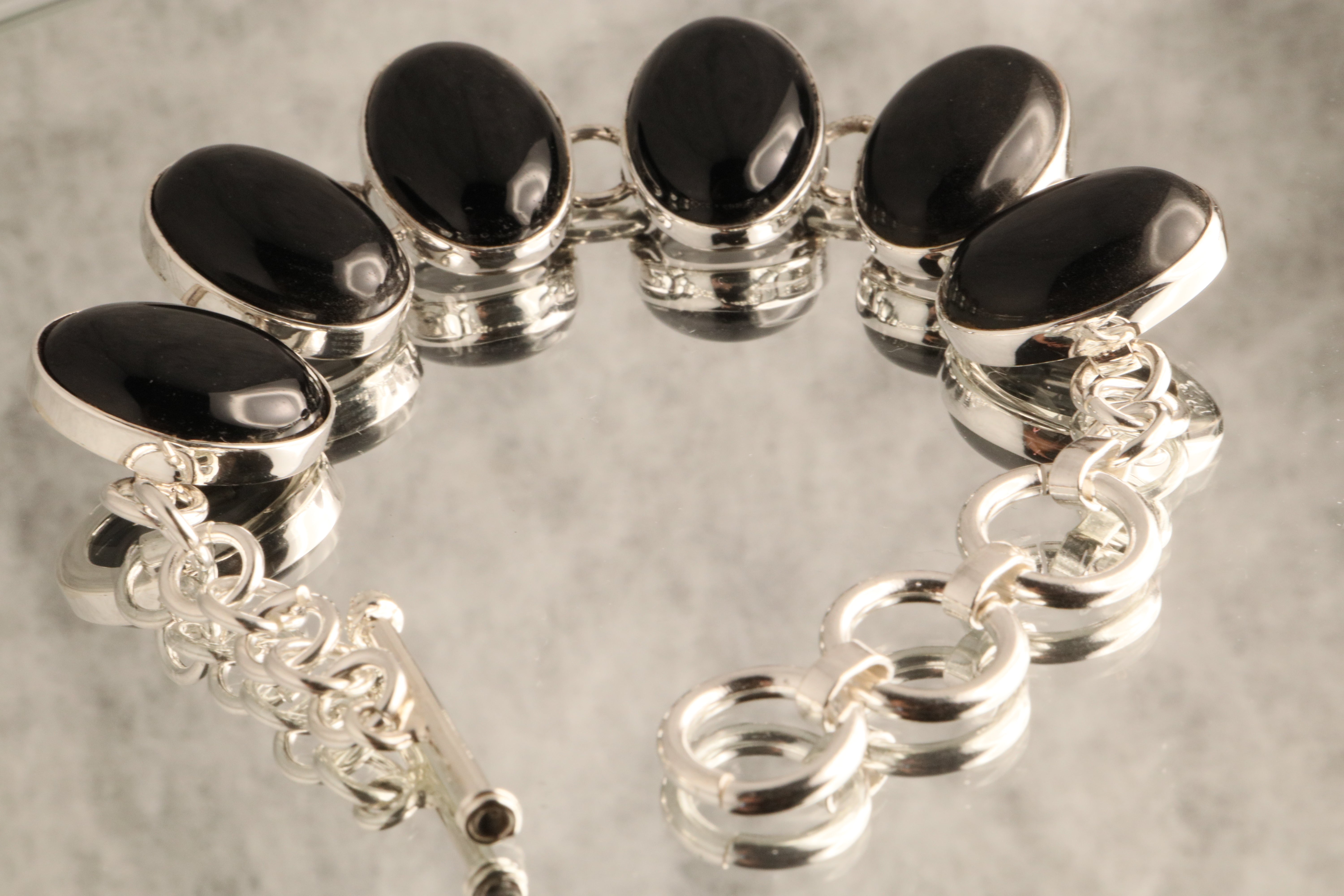 Midnight Harmony - Onyx 925 Silver Bracelet