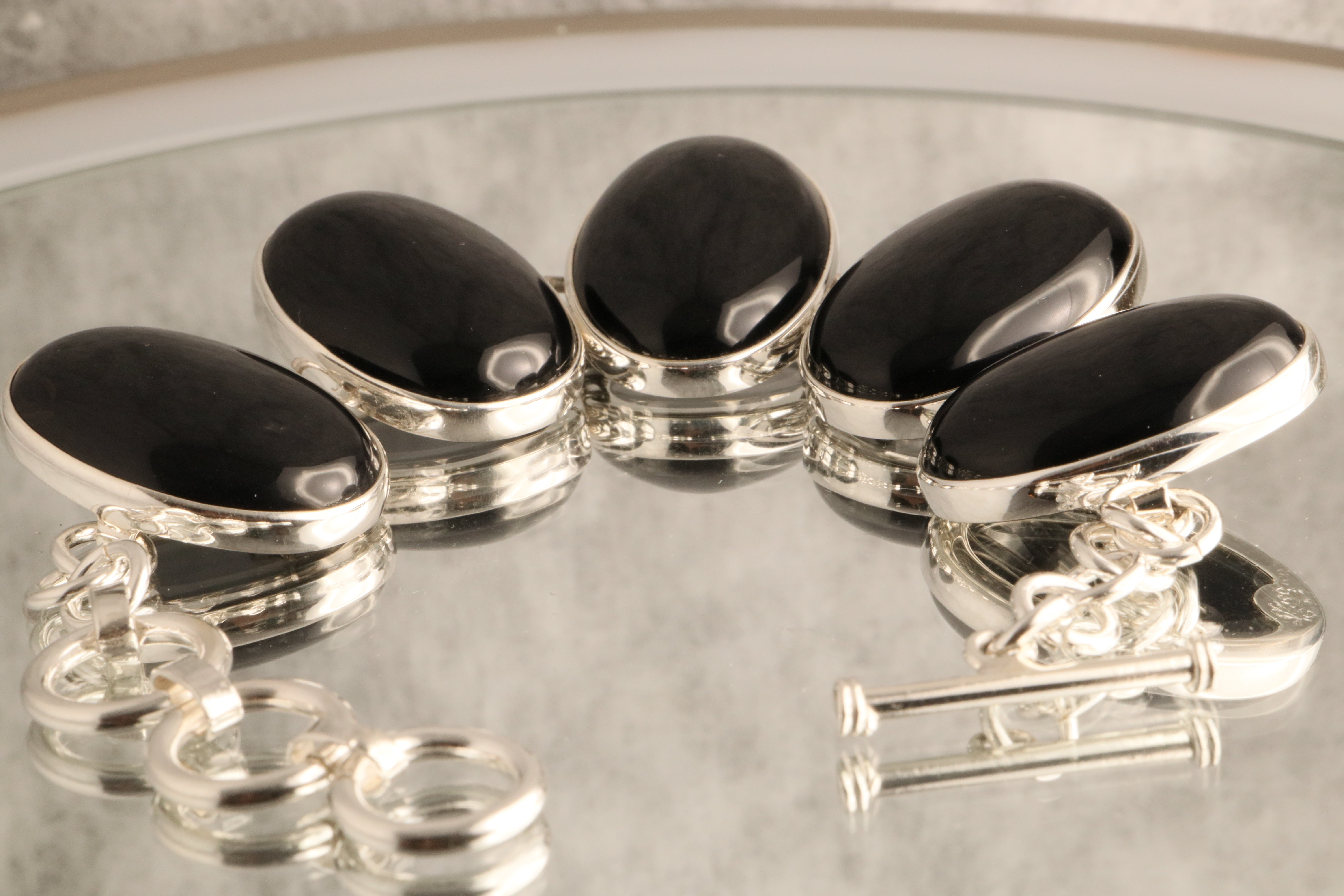 Midnight Harmony - Onyx 925 Silver Bracelet