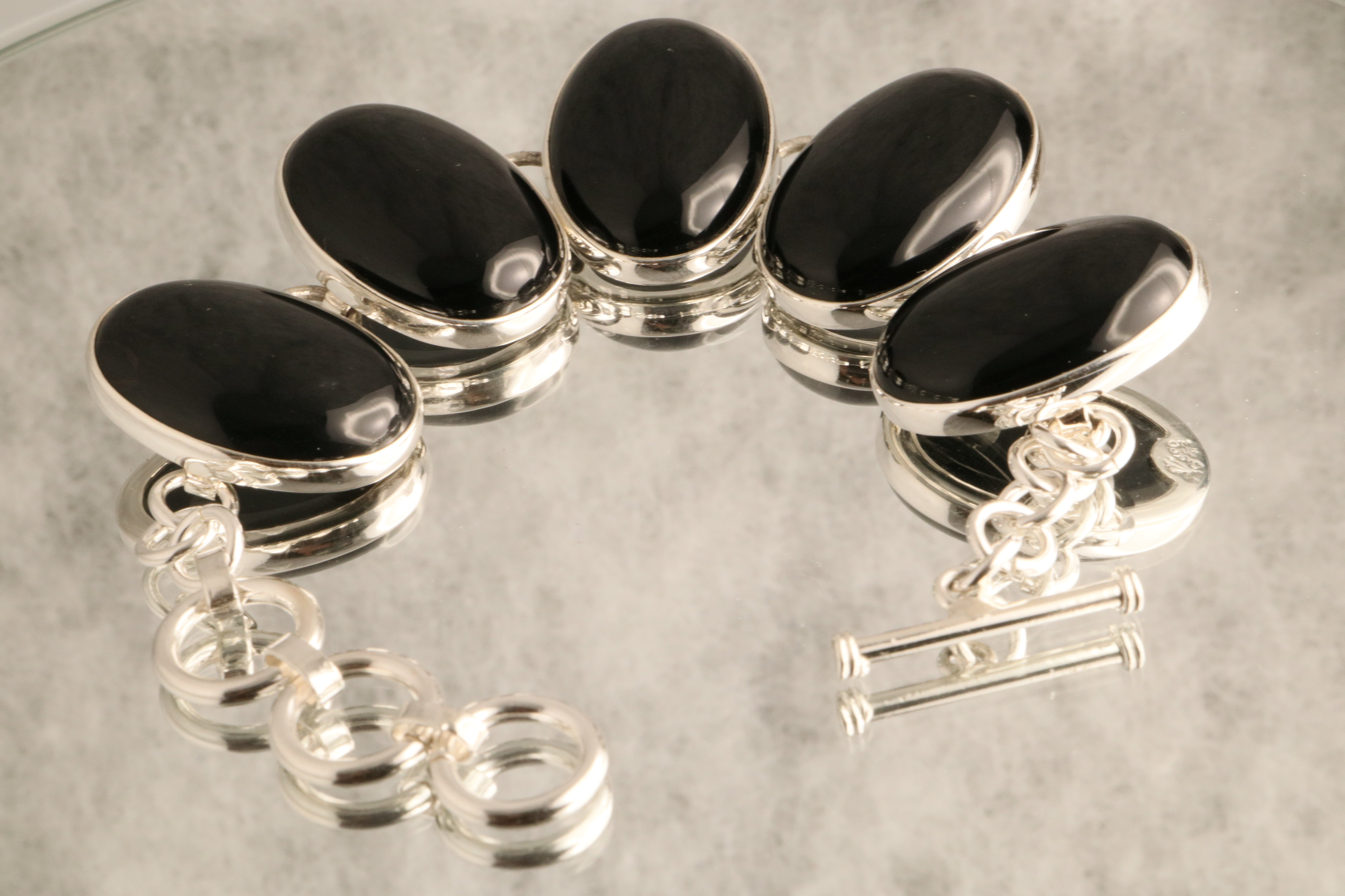 Midnight Harmony - Onyx 925 Silver Bracelet